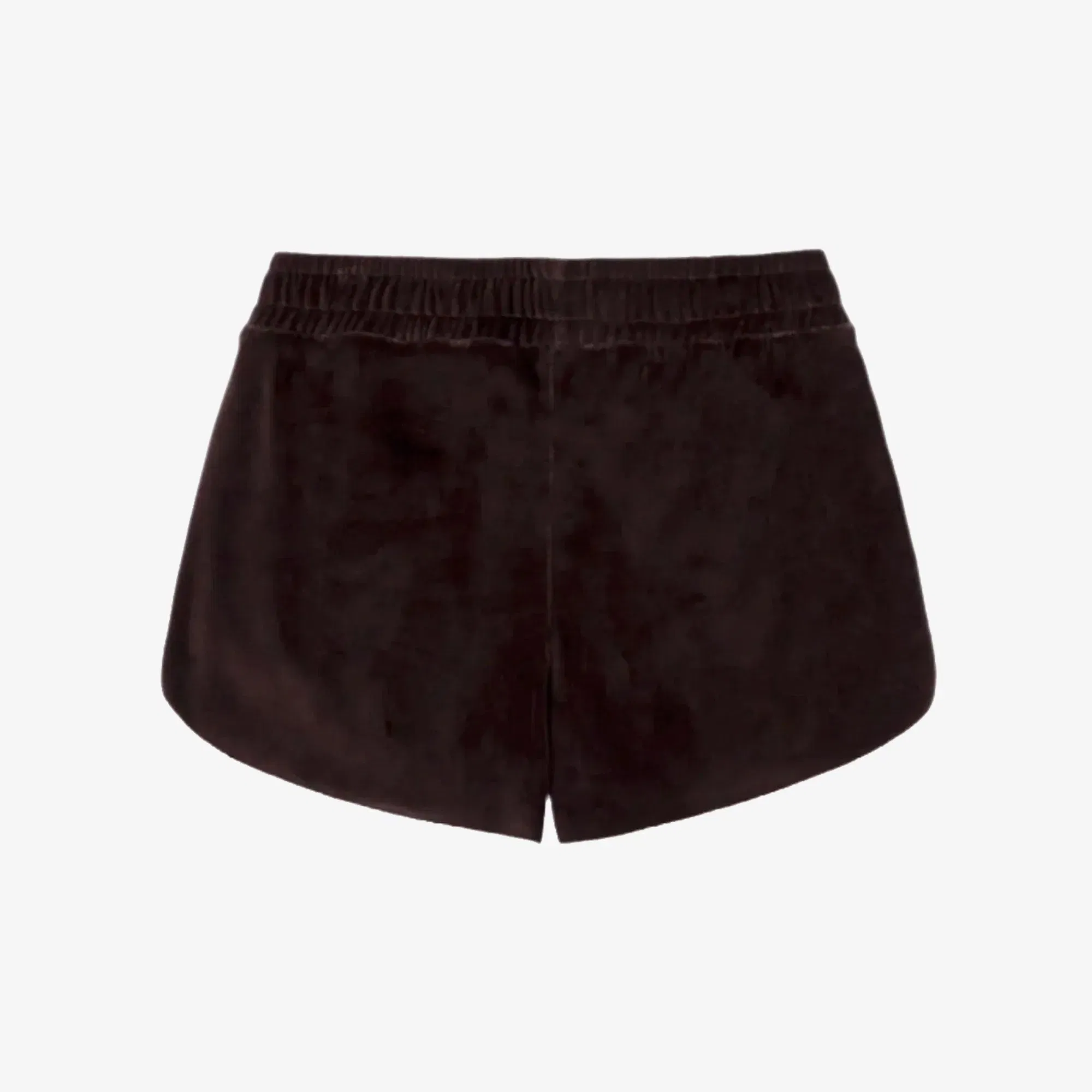 SPORTY & RICH NY CREST VELOUR SHORT { BROWN
