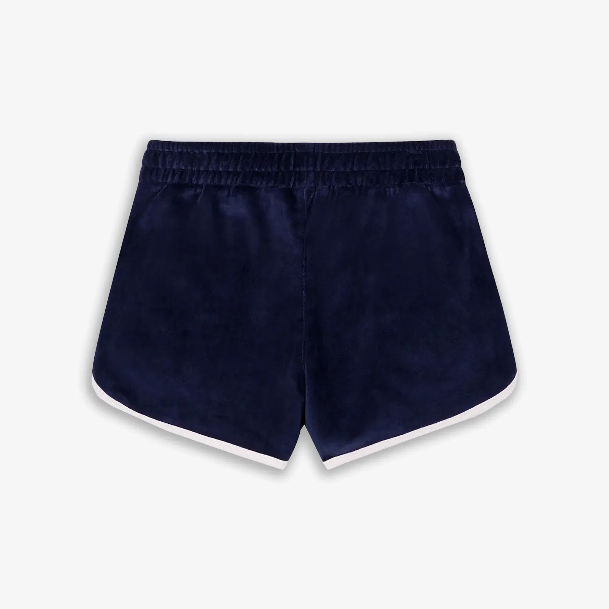 SPORTY & RICH NY CREST VELOUR SHORT { NAVY/CREAM