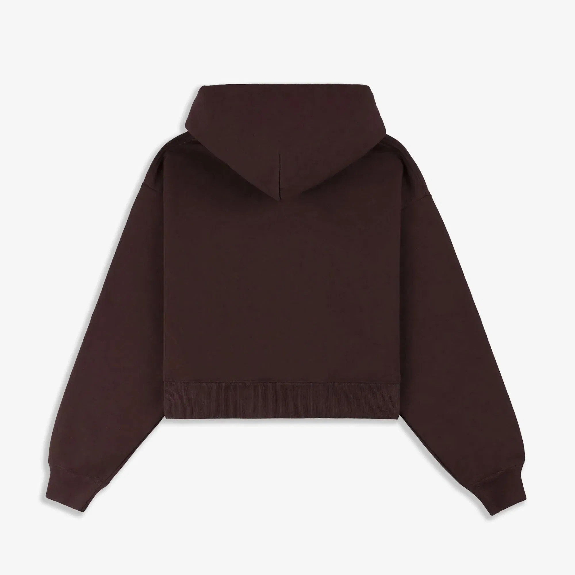 SPORTY & RICH H&W CREST CROPPED HOODIE { BROWN