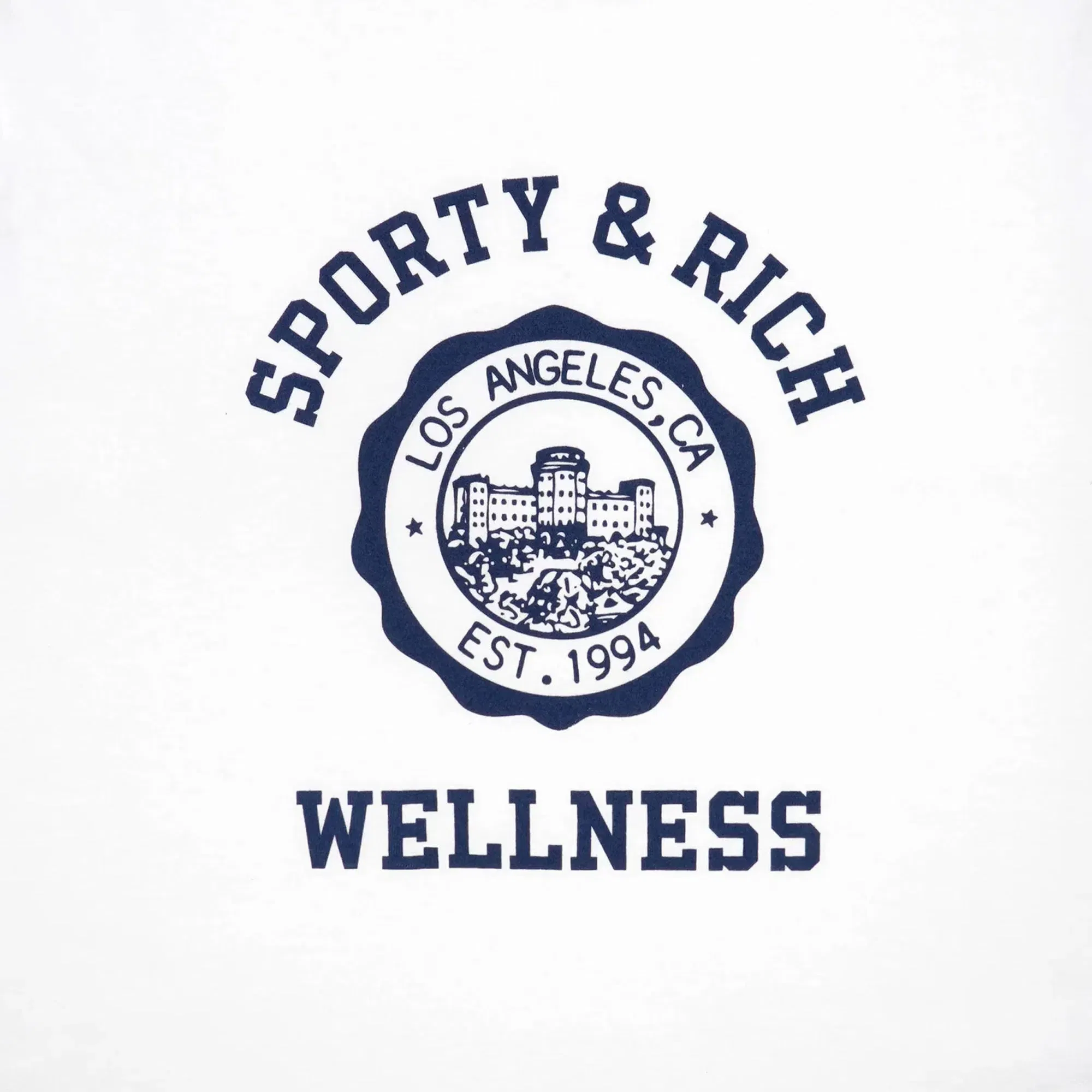 SPORTY & RICH EMBLEM T-SHIRT { WHITE
