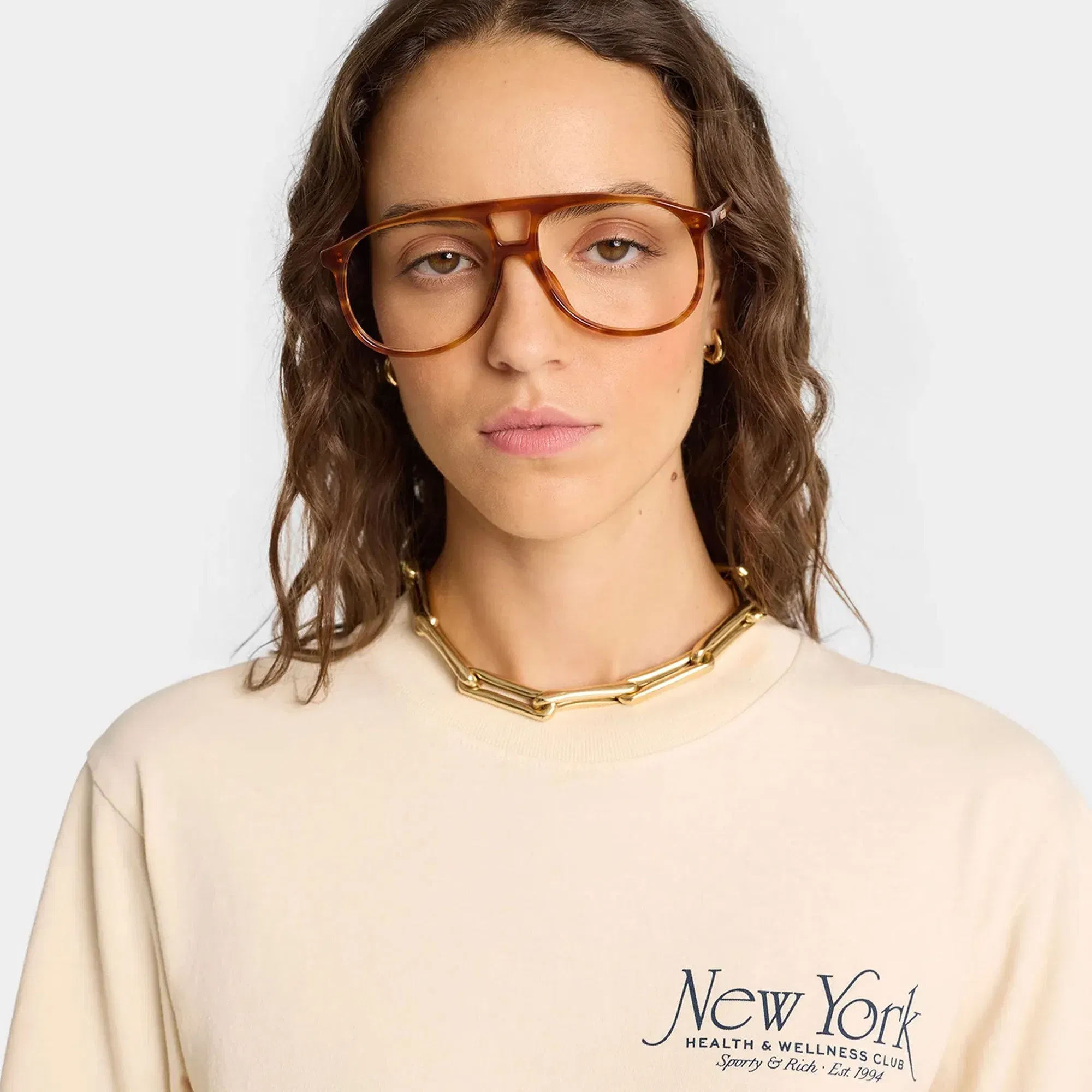 SPORTY & RICH NY 94 T-SHIRT { CREAM
