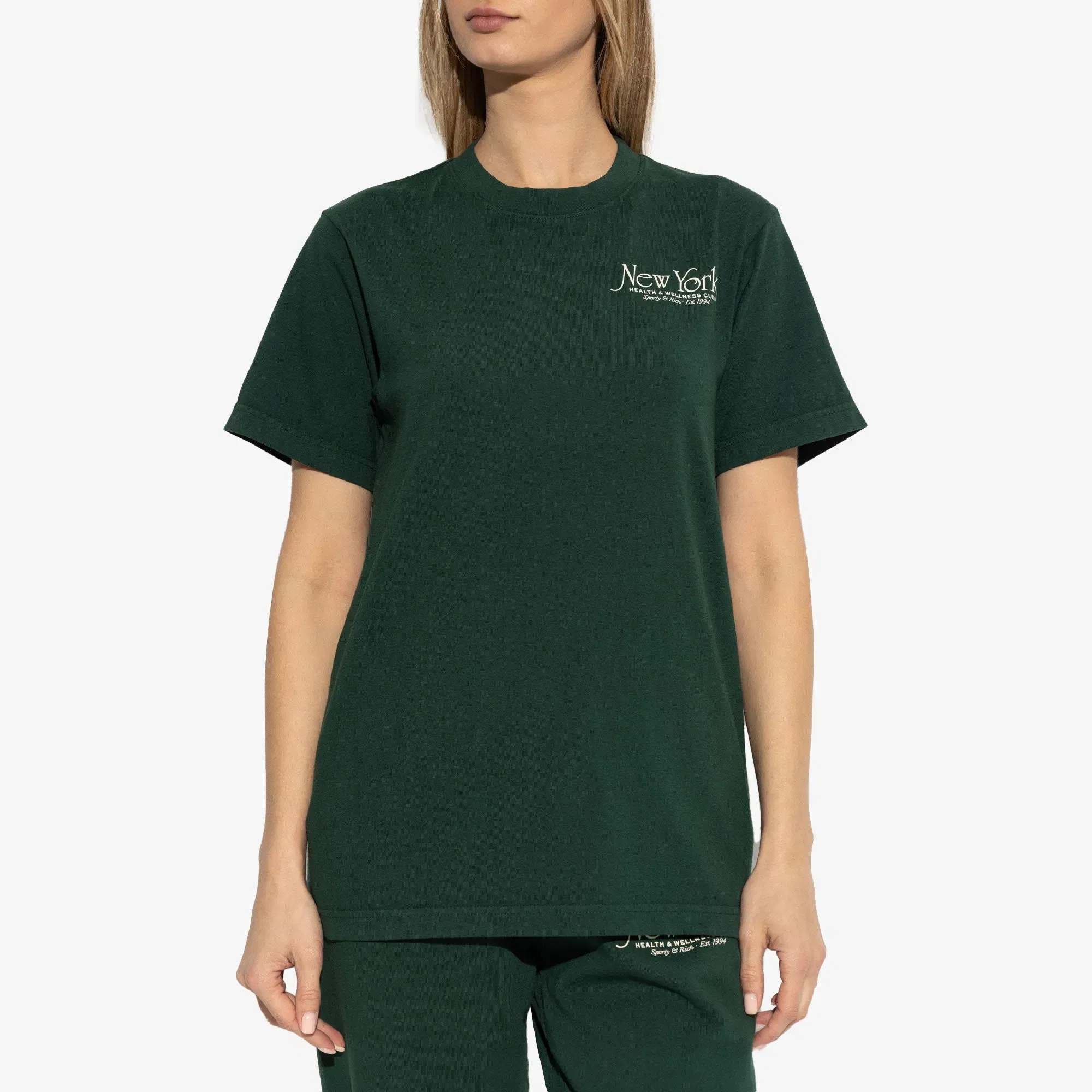 SPORTY & RICH NY 94 T-SHIRT { FOREST/WHITE
