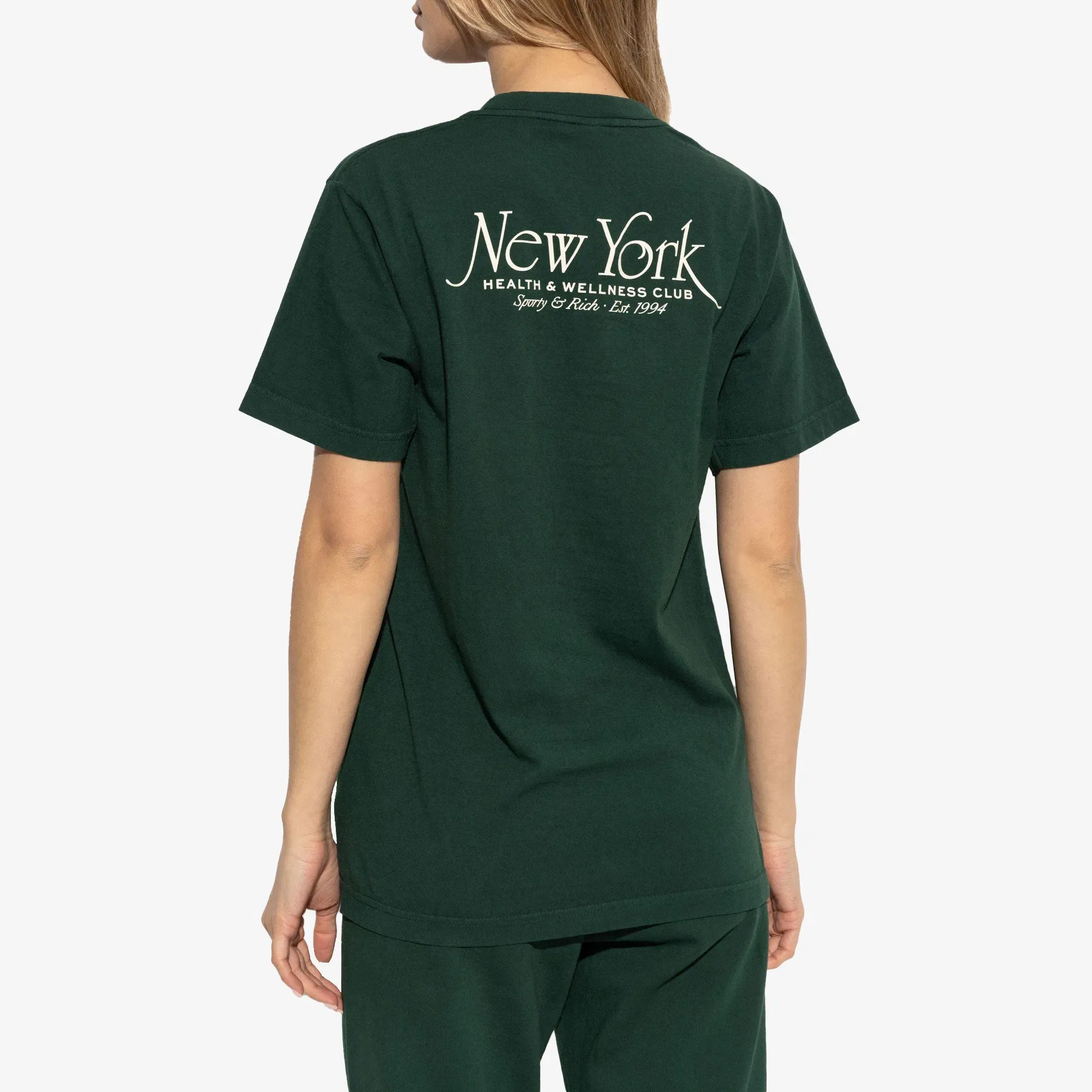 SPORTY & RICH NY 94 T-SHIRT { FOREST/WHITE