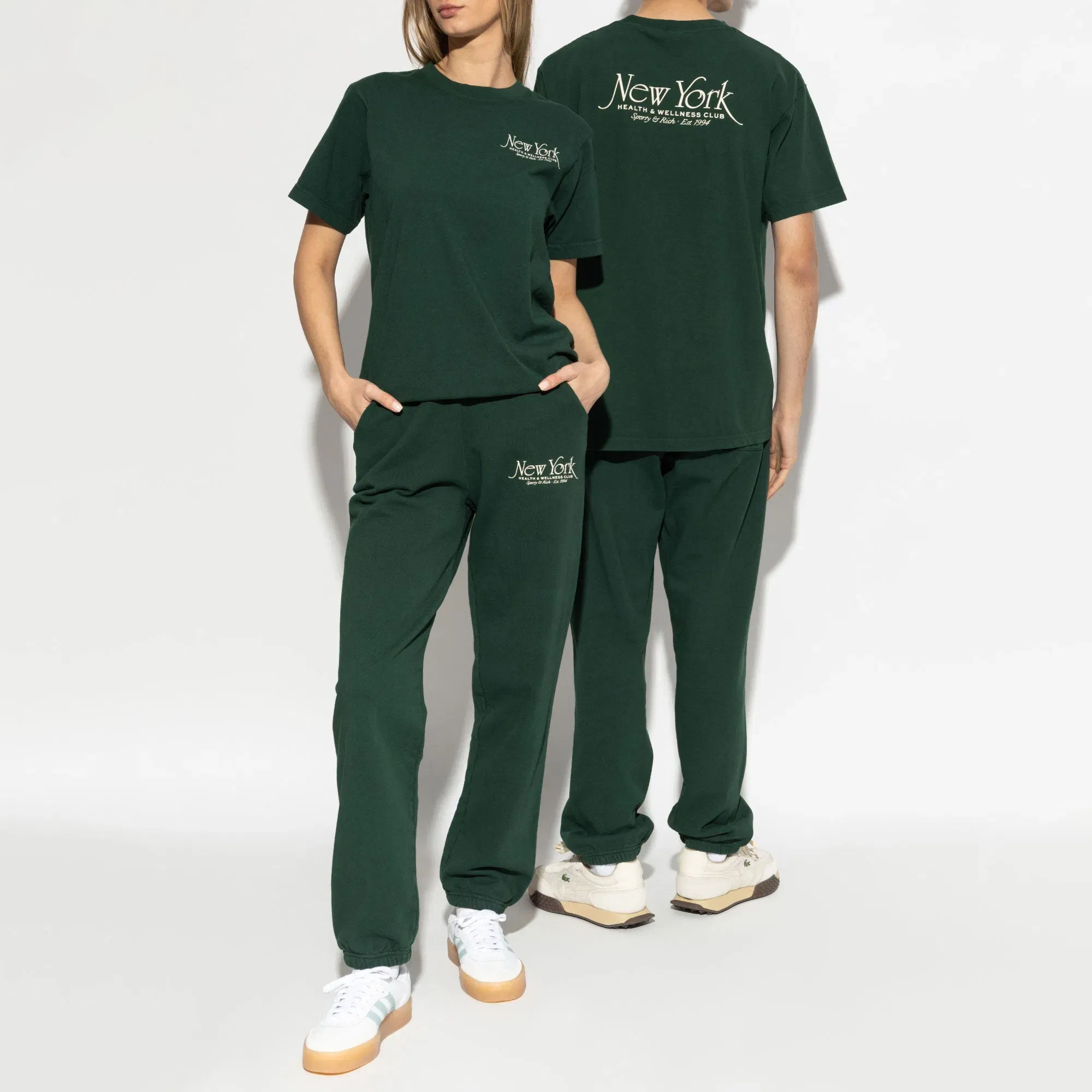 SPORTY & RICH NY 94 T-SHIRT { FOREST/WHITE