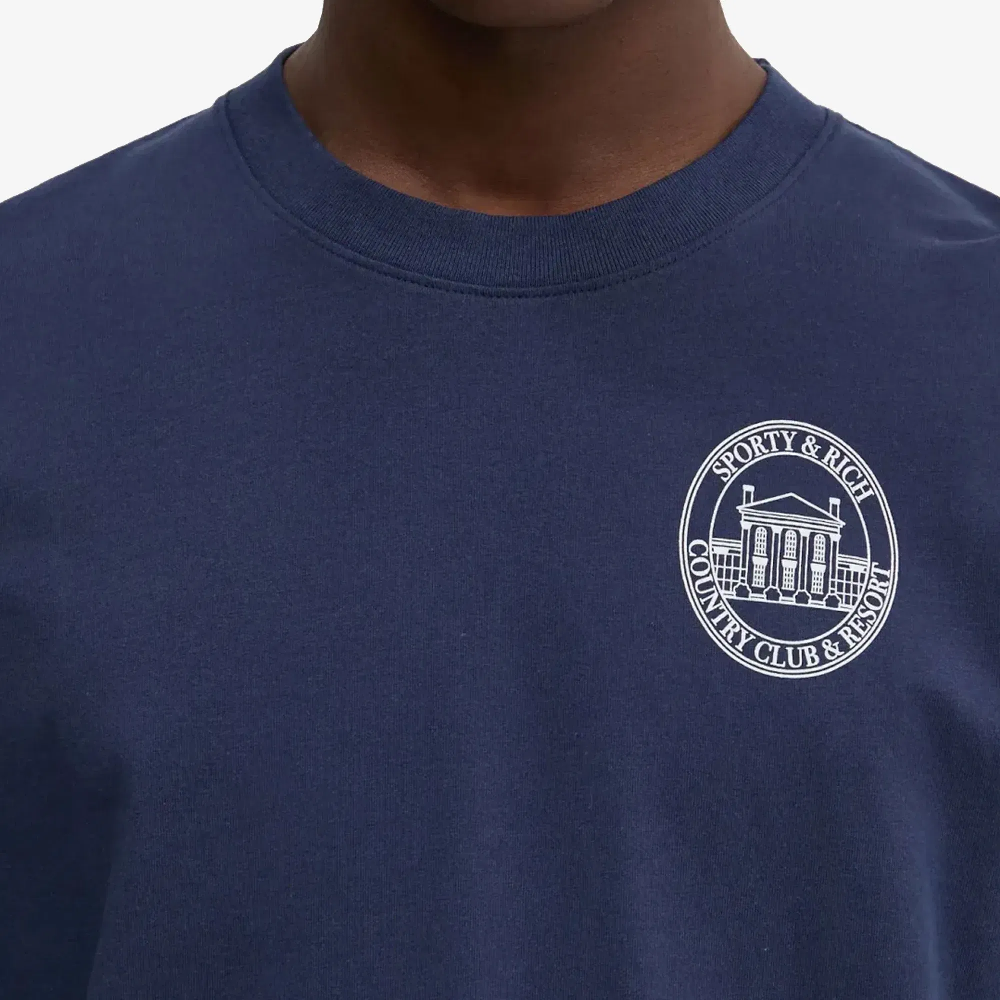 SPORTY & RICH VENDOME RESORT T-SHIRT { NAVY