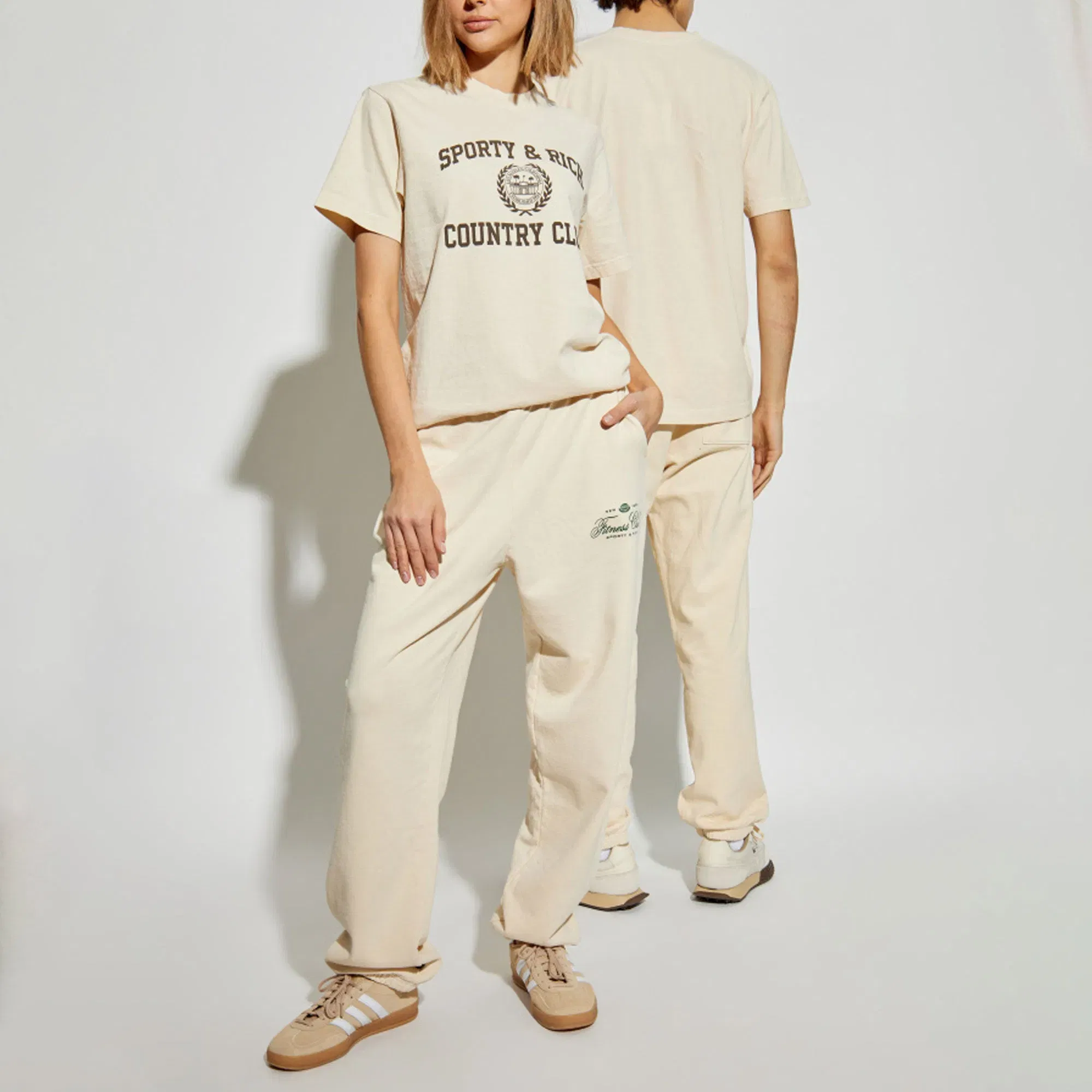 SPORTY & RICH VARSITY CREST T-Shirt { CREAM