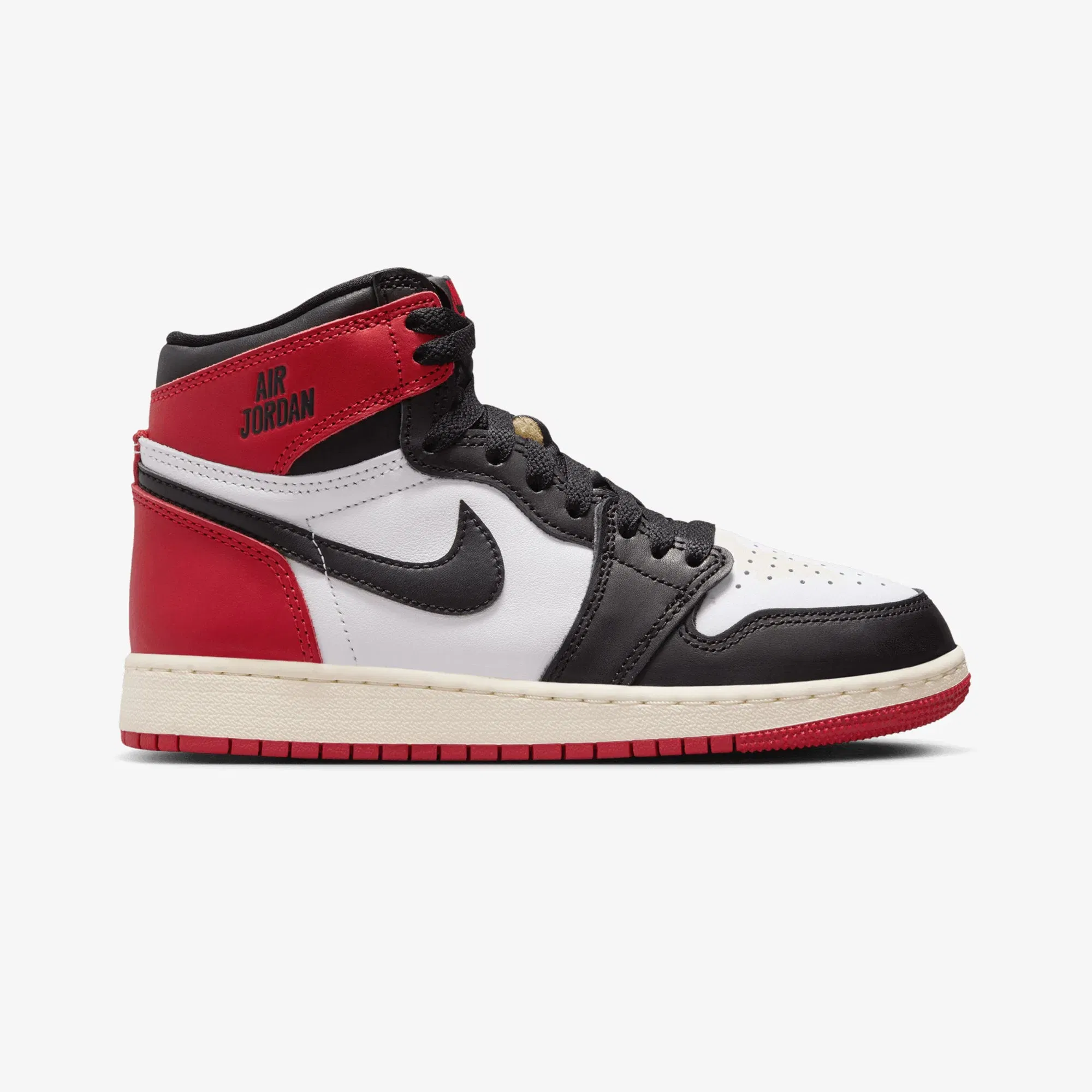 JORDAN AIR JORDAN 1 HIGH OG (GS) "BLACK TOE" { WHITE/BLACK-VARSITY RED-SAIL