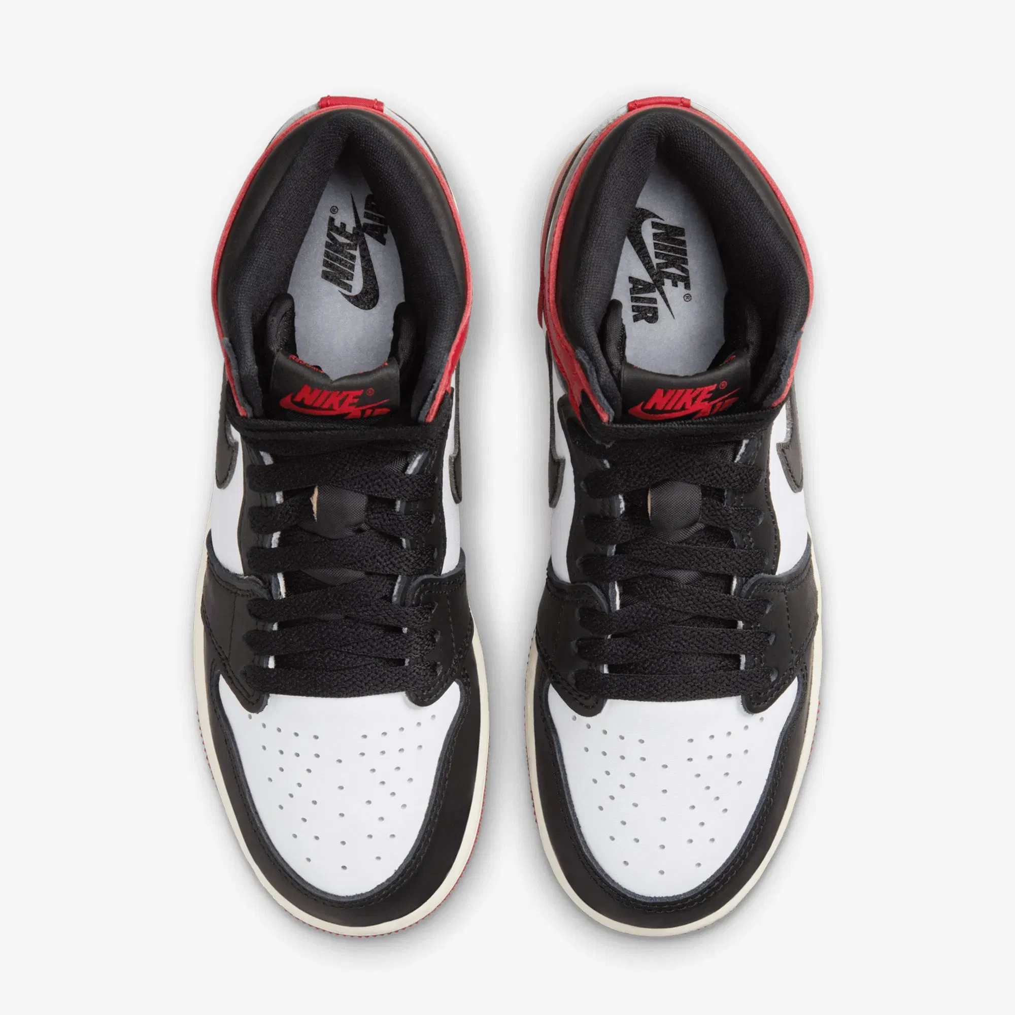 JORDAN AIR JORDAN 1 HIGH OG (GS) "BLACK TOE" { WHITE/BLACK-VARSITY RED-SAIL