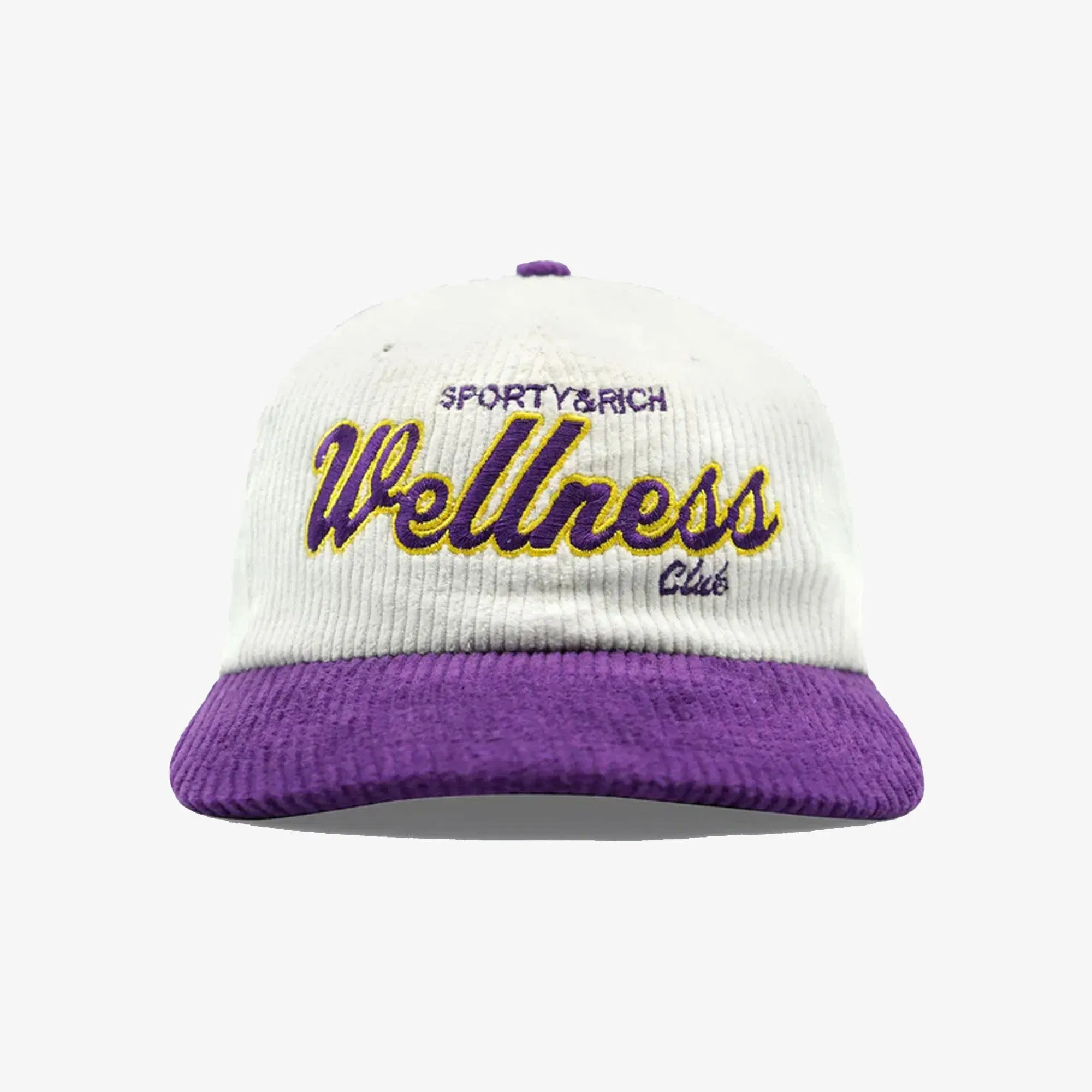 SPORTY & RICH DRAFT CORDUROY CAP { WHITE