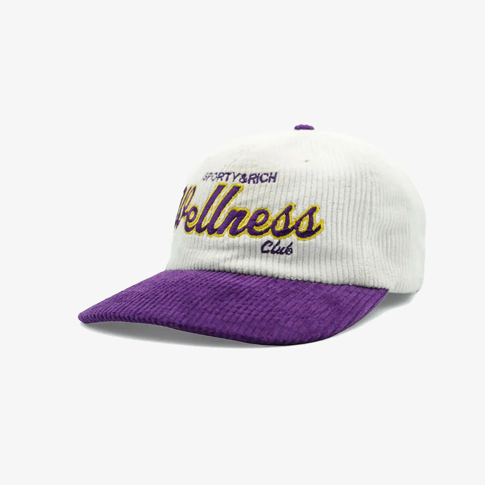 SPORTY & RICH DRAFT CORDUROY CAP { WHITE