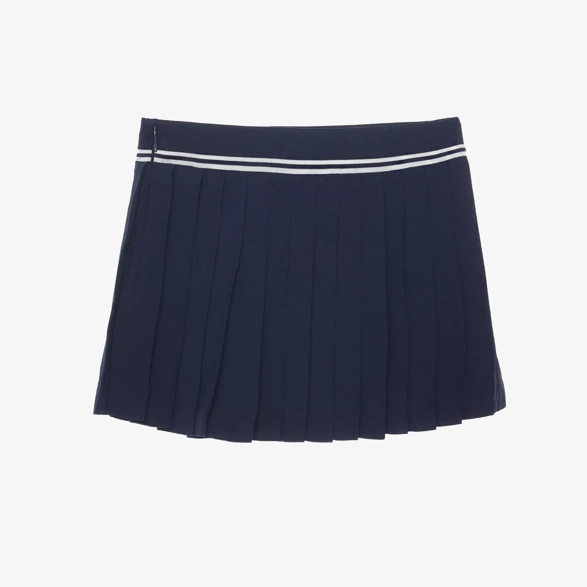 SPORTY & RICH ABIGAIL PLEATED SKIRT { NAVY/OFF WHITE