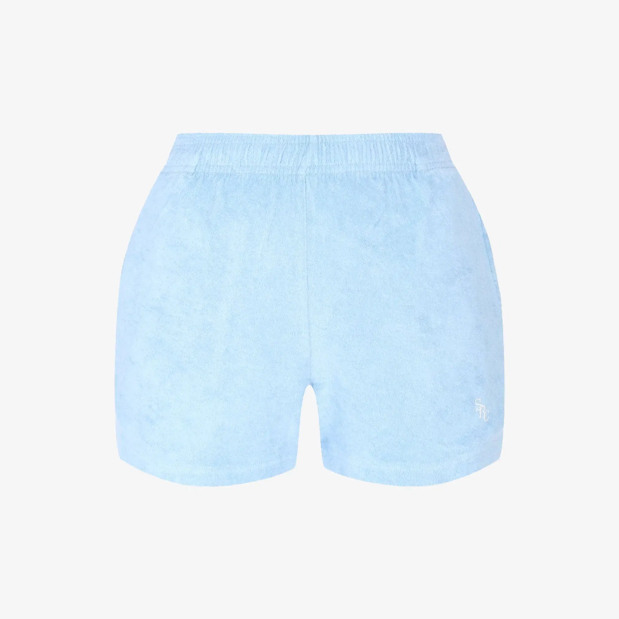 SPORTY & RICH SRC TERRY SHORTS { SKY BLUE/WHITE