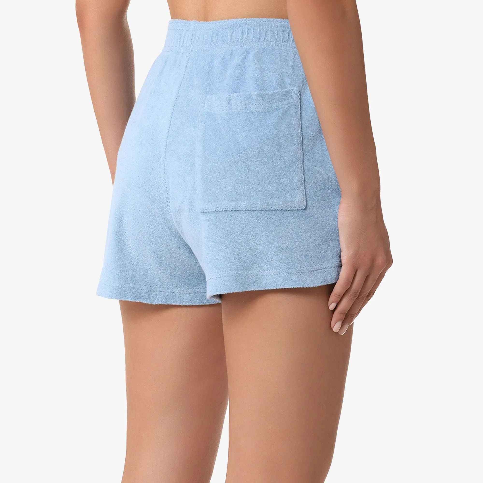 SPORTY & RICH SRC TERRY SHORTS { SKY BLUE/WHITE