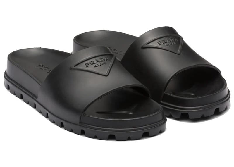 Prada Rubber Slides Black (Women's)