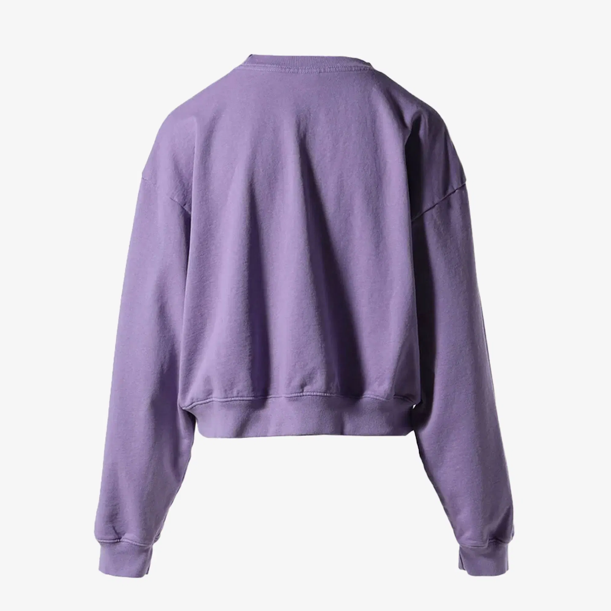 SPORTY & RICH WELLNESS IVY CROPPED CREWNECK { VIOLET/WHITE