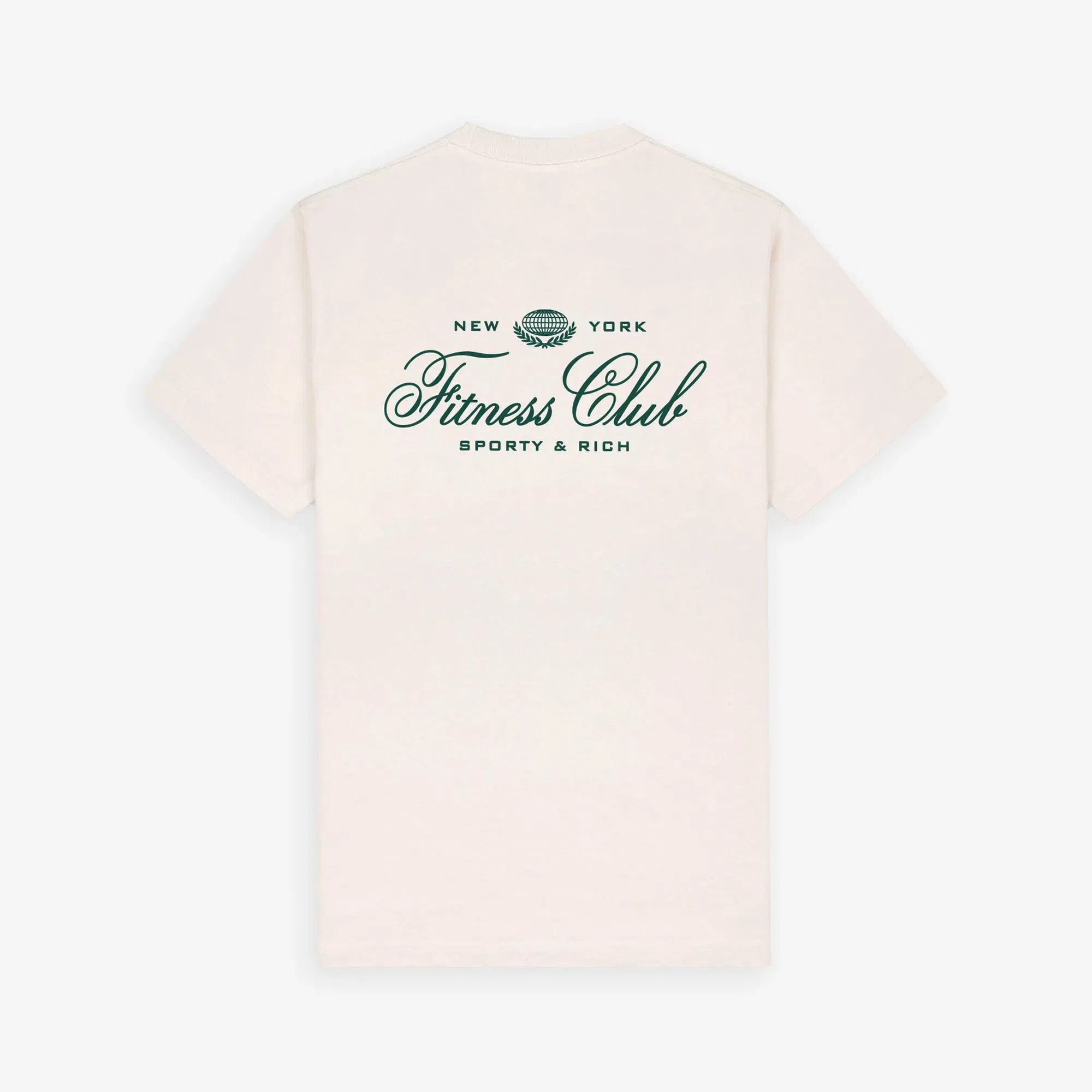 SPORTY & RICH FITNESS WORLD T-SHIRT { CREAM/ALPINE