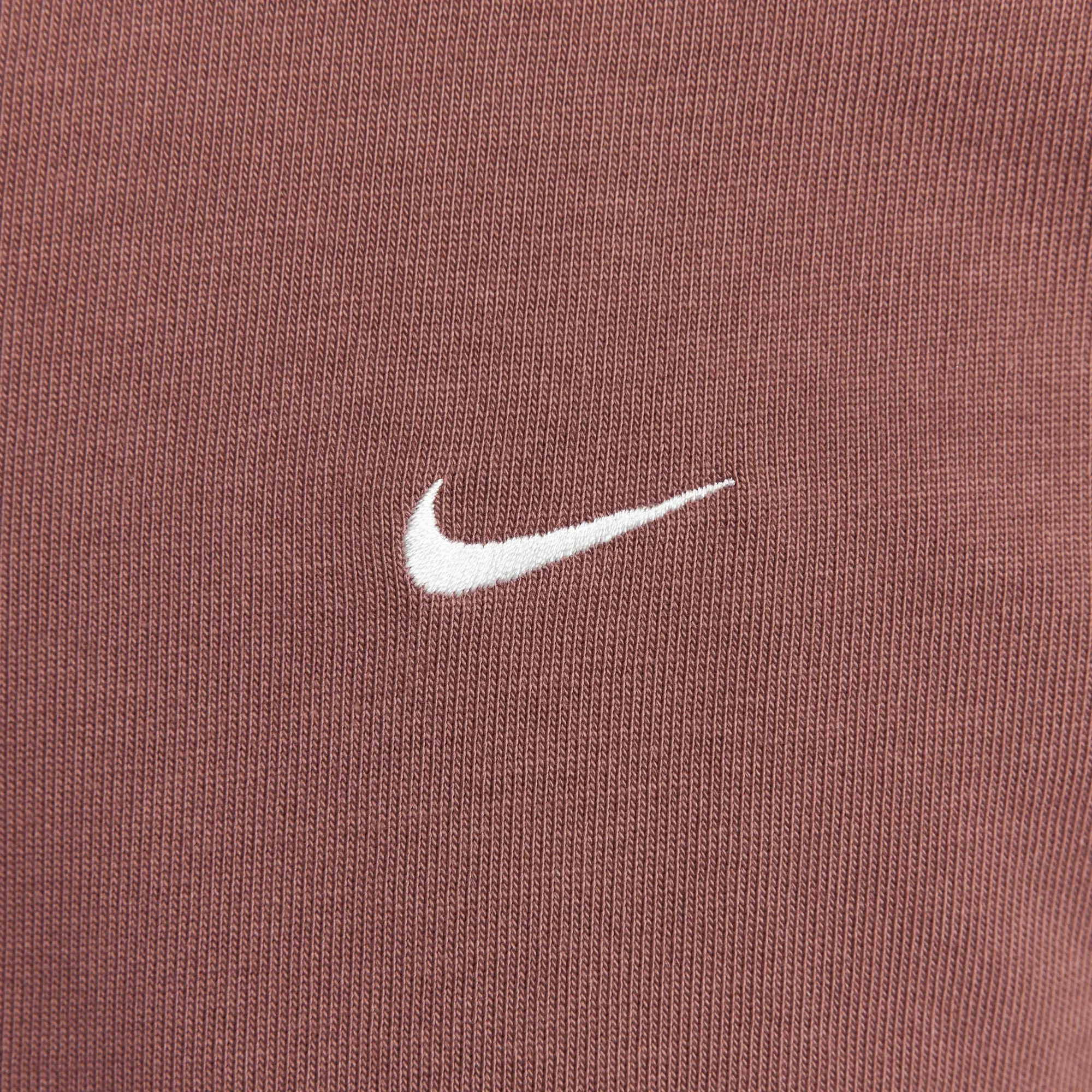 NIKE OVERSIZED LONG-SLEEVE POLO { RED SEPIA/SAIL