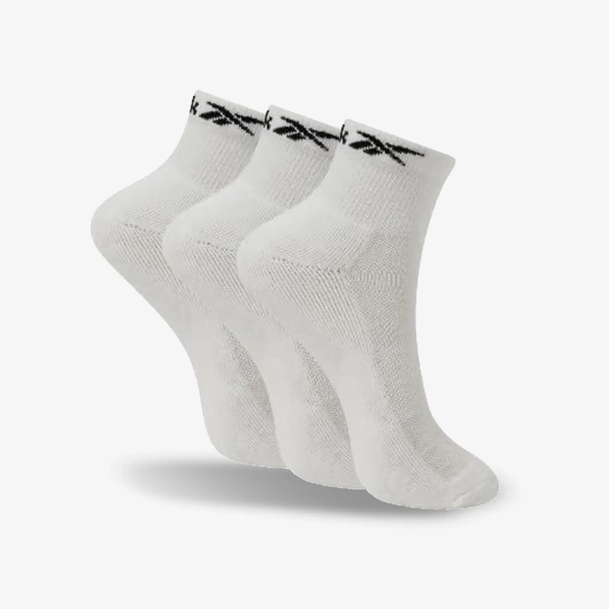 REEBOK COTTON REGULAR SOCKS (3 PAIR) { WHITE