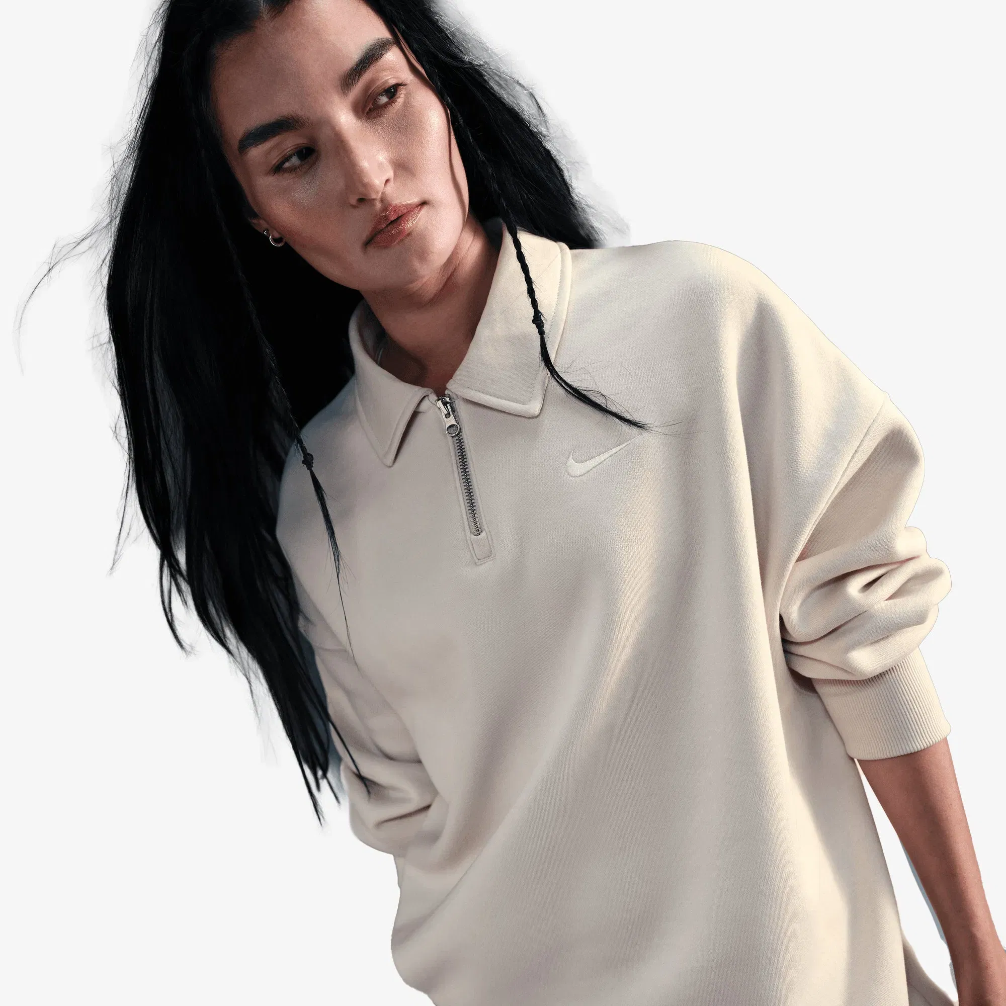 NIKE SPORTSWEAR PHONEIX FLEECE { LT OREWOOD BRN/SAIL