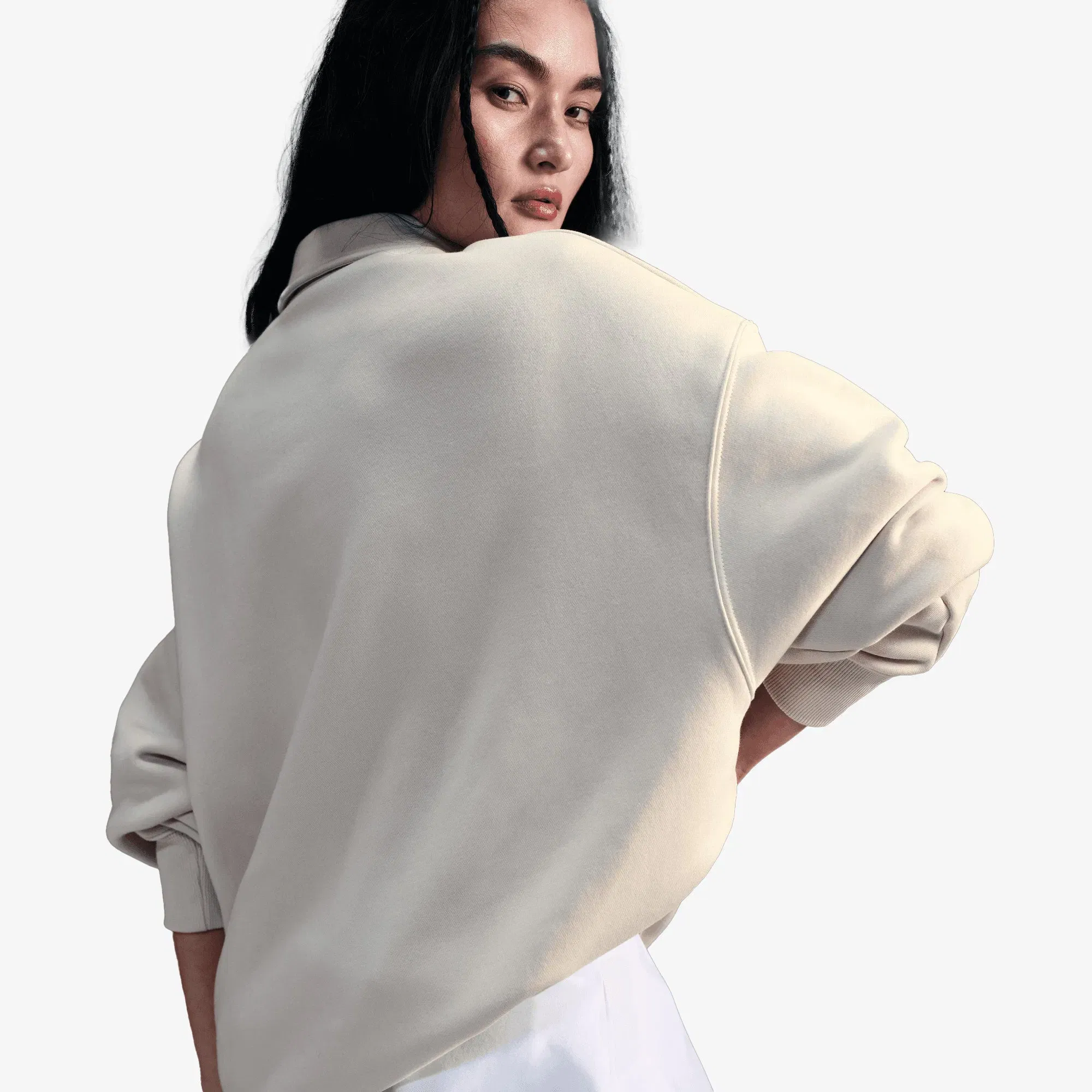 NIKE SPORTSWEAR PHONEIX FLEECE { LT OREWOOD BRN/SAIL