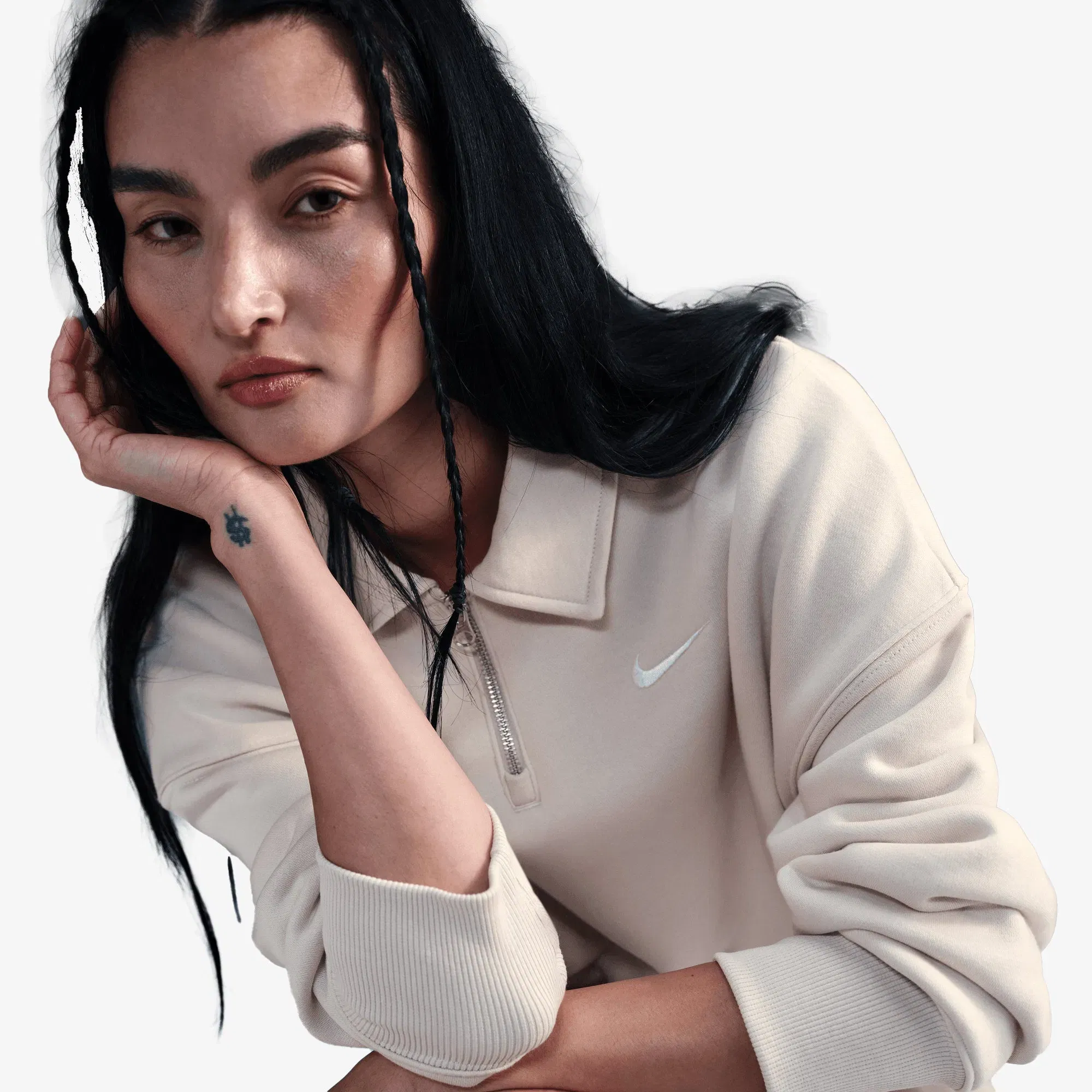 NIKE SPORTSWEAR PHONEIX FLEECE { LT OREWOOD BRN/SAIL