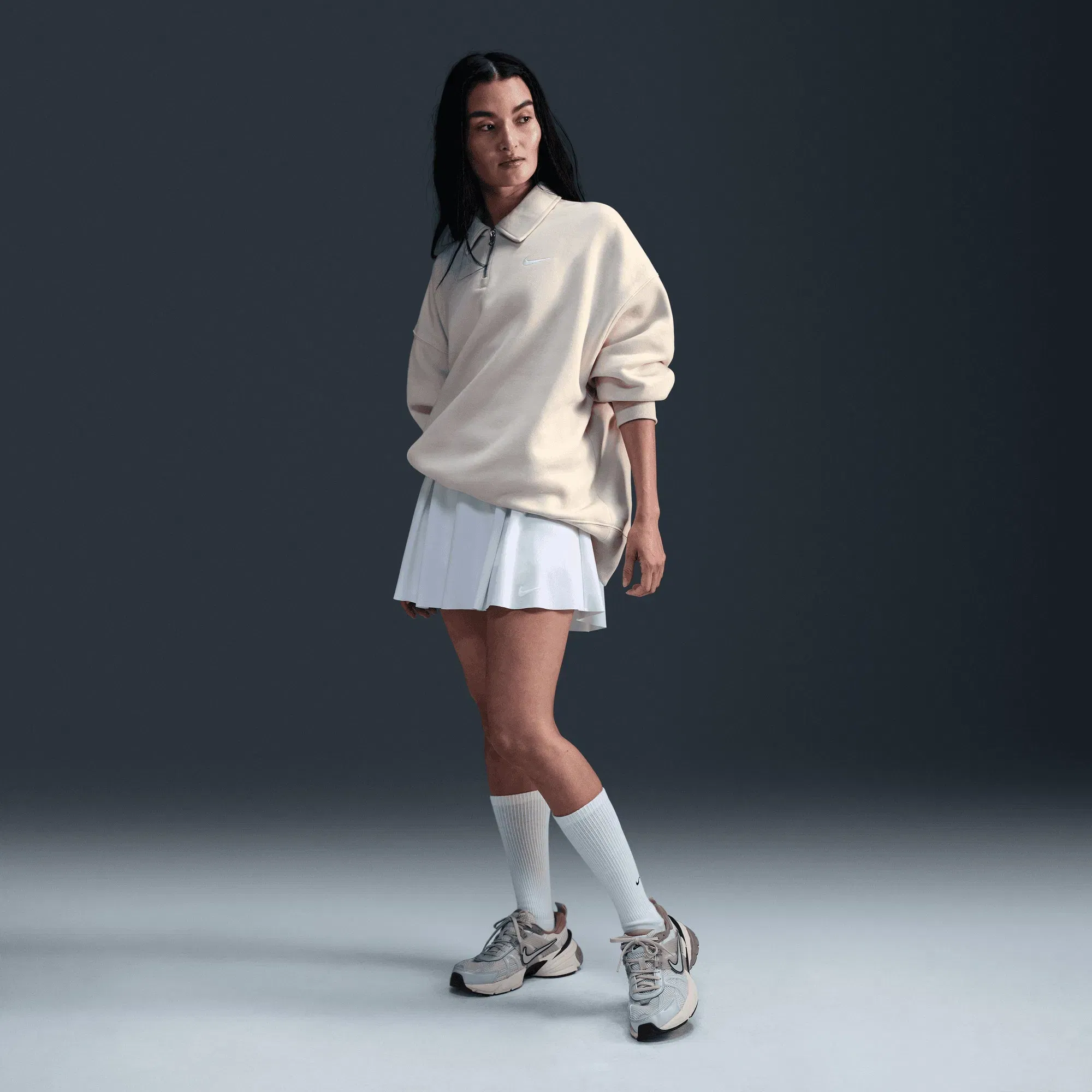NIKE SPORTSWEAR PHONEIX FLEECE { LT OREWOOD BRN/SAIL