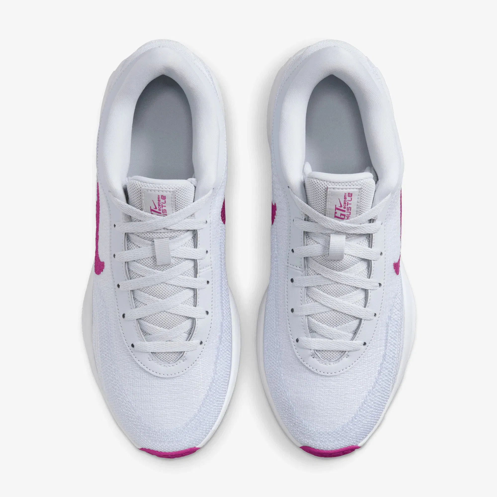 NIKE G.T. HUSTLE ACADEMY EP { PURE PLATINUM/HOT FUCHSIA-WHITE
