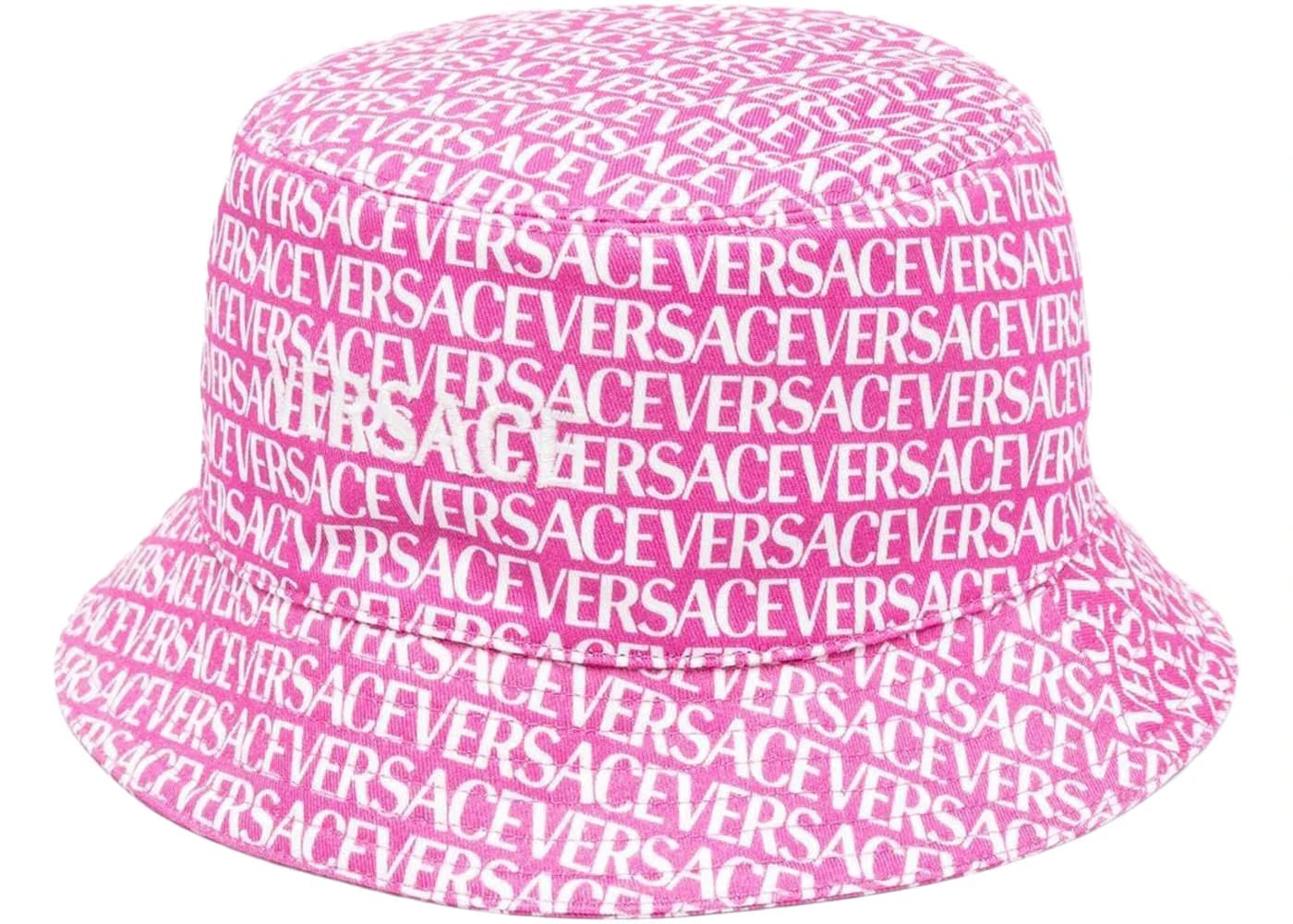 Versace Logo Print Bucket Hat Pink
