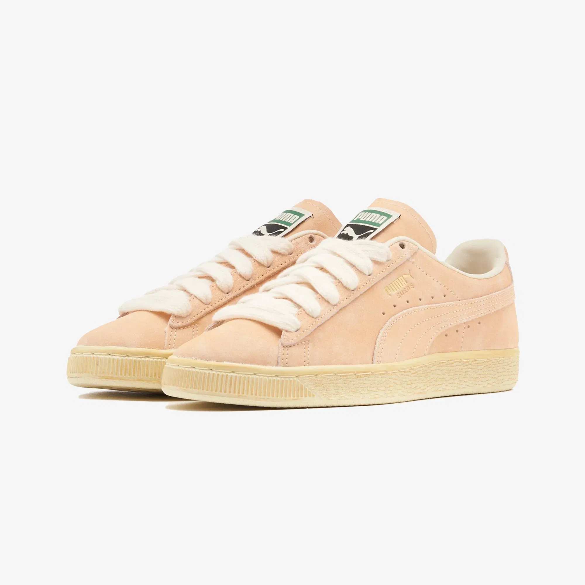 PUMA SUEDE FADED { BRIGHT MELON-FROSTED IVORY