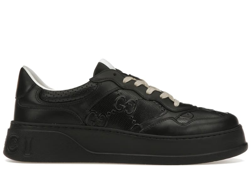 Gucci GG Embossed Black Leather