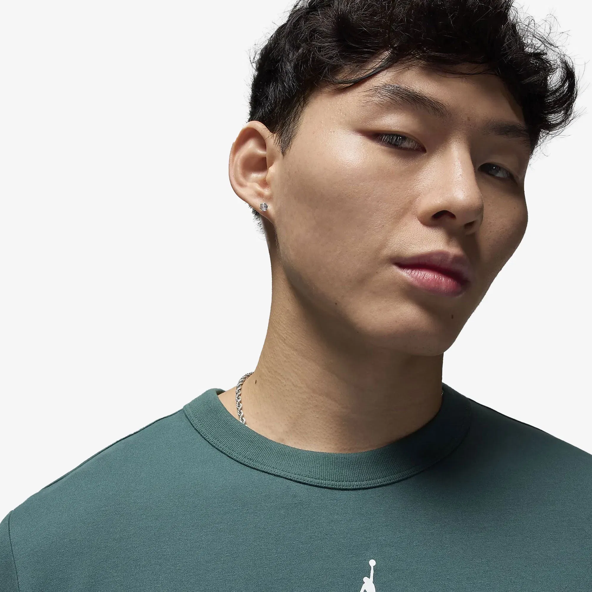 JORDAN SPORT DRI-FIT SHORT-SLEEVE TOP { OXIDIZED GREEN/WHITE
