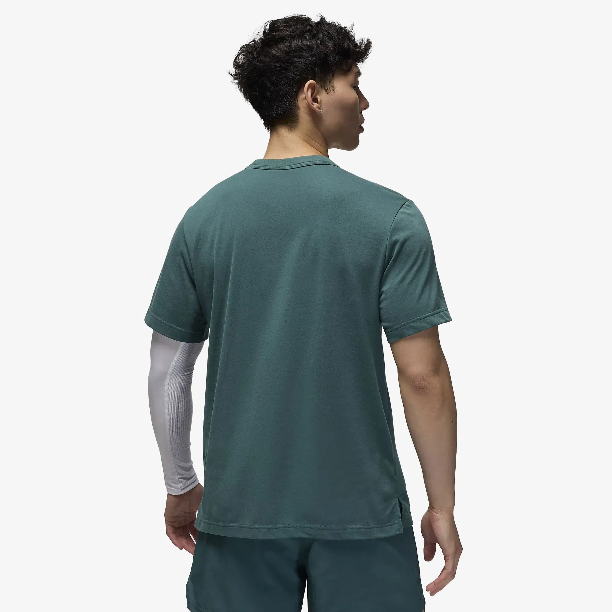 JORDAN SPORT DRI-FIT SHORT-SLEEVE TOP { OXIDIZED GREEN/WHITE