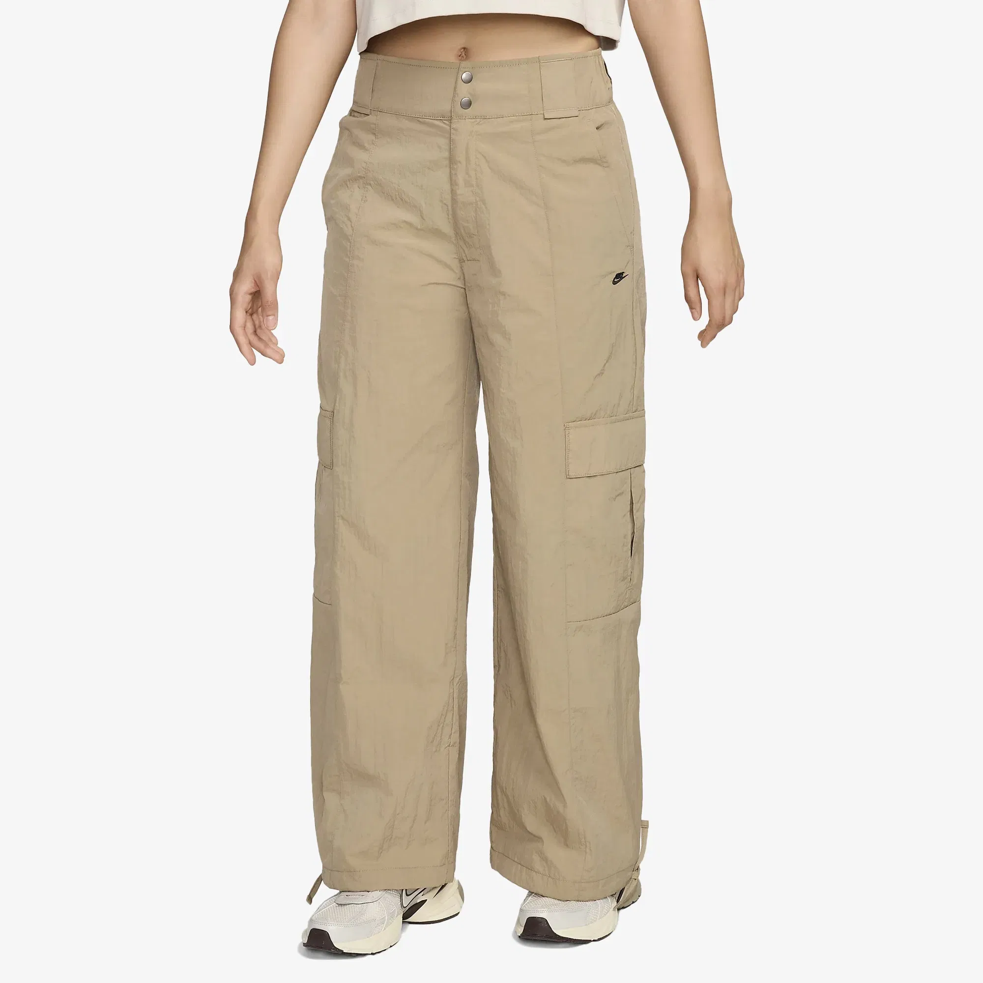 NIKE SPORTSWEAR HIGH- WASTED WOVEN CARGO PANTS { KHAKI/BLACK