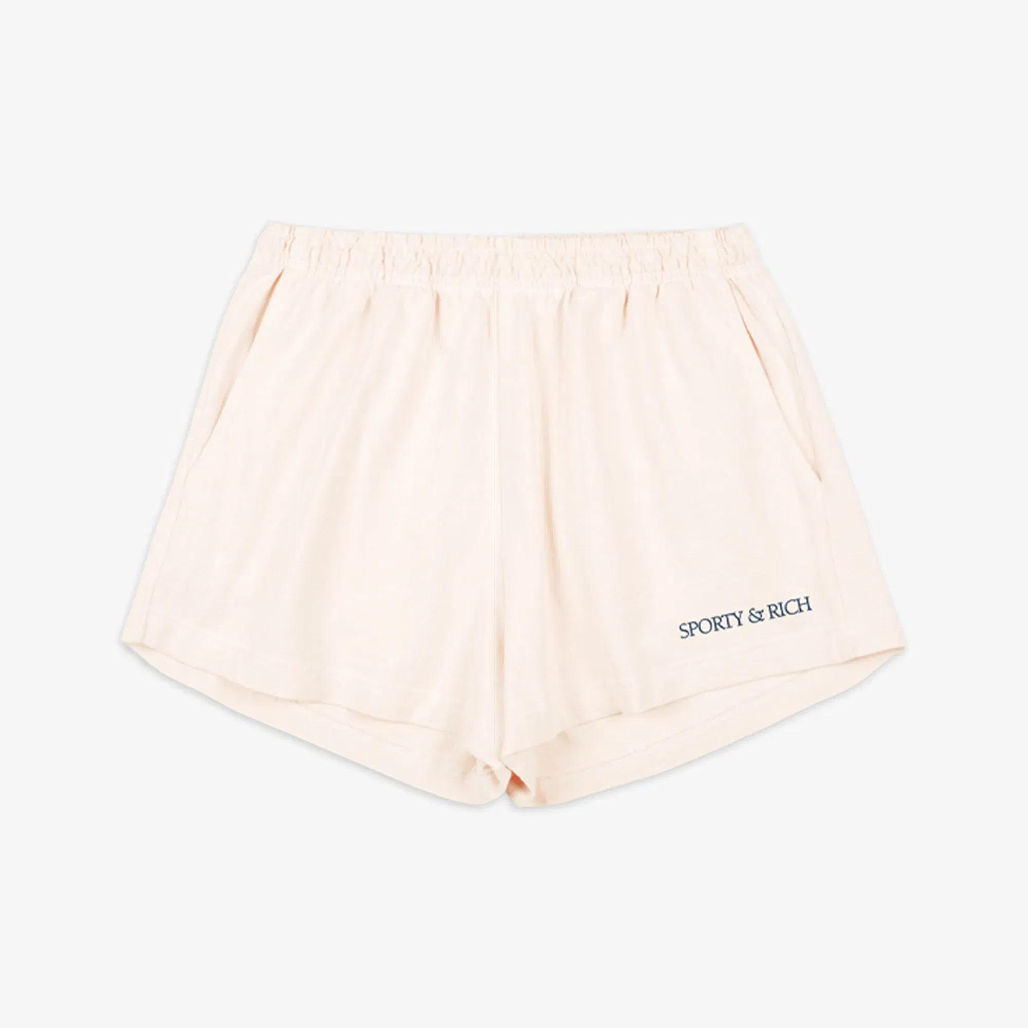 SPORTY & RICH H&W CLUB DISCO SHORT { CREAM/NAVY