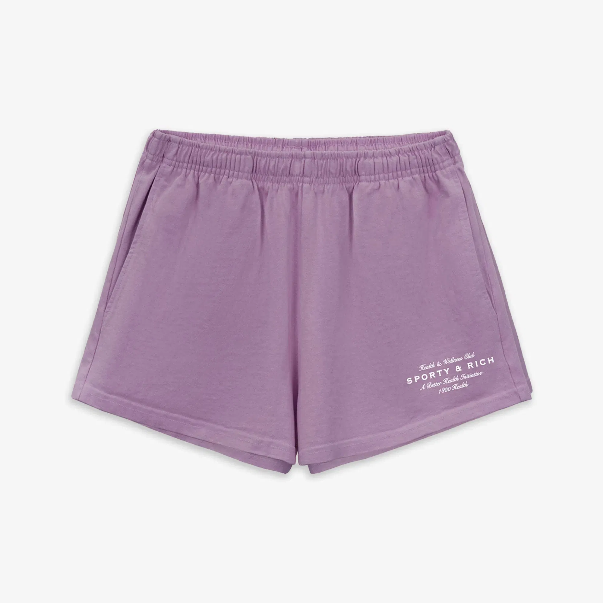 SPORTY & RICH HEALTH INITIATIVE DISCO SHORT { SOFT LAVENDER/WHITE