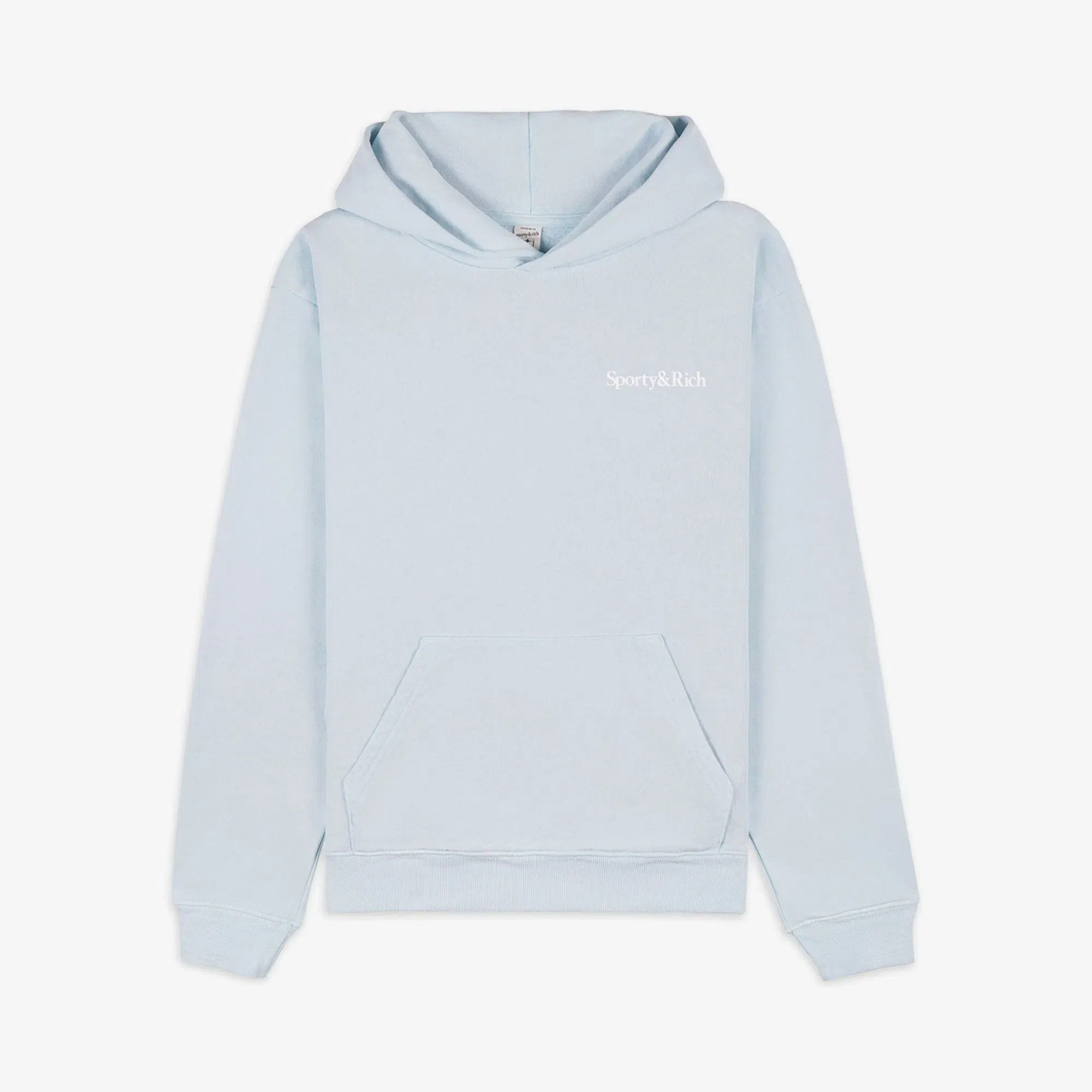 SPORTY & RICH EAT MORE VEGGIES HOODIE { BABY BLUE/WHITE