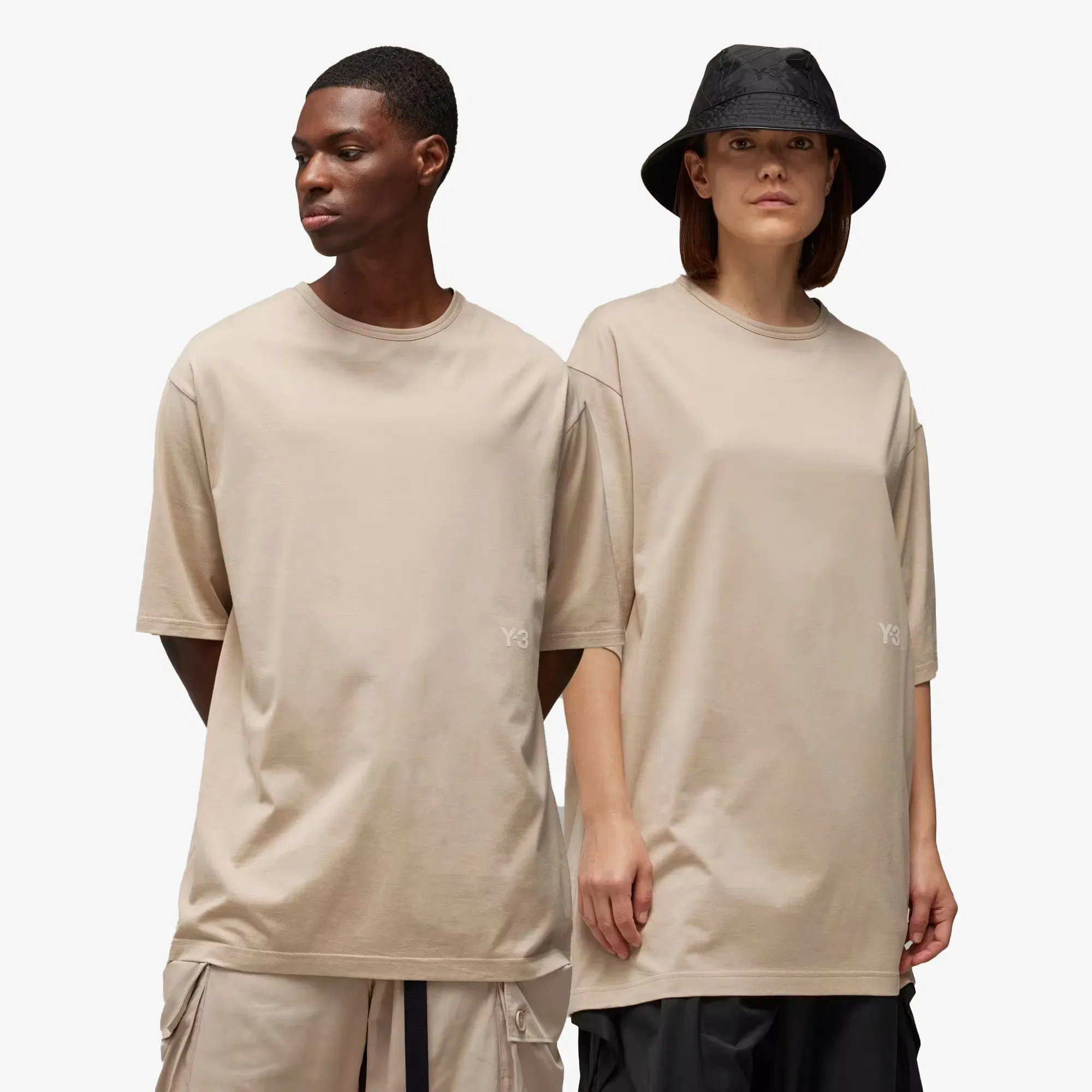 Y-3 BOXY SHORT SLEEVE TEE { CLAY BROWN