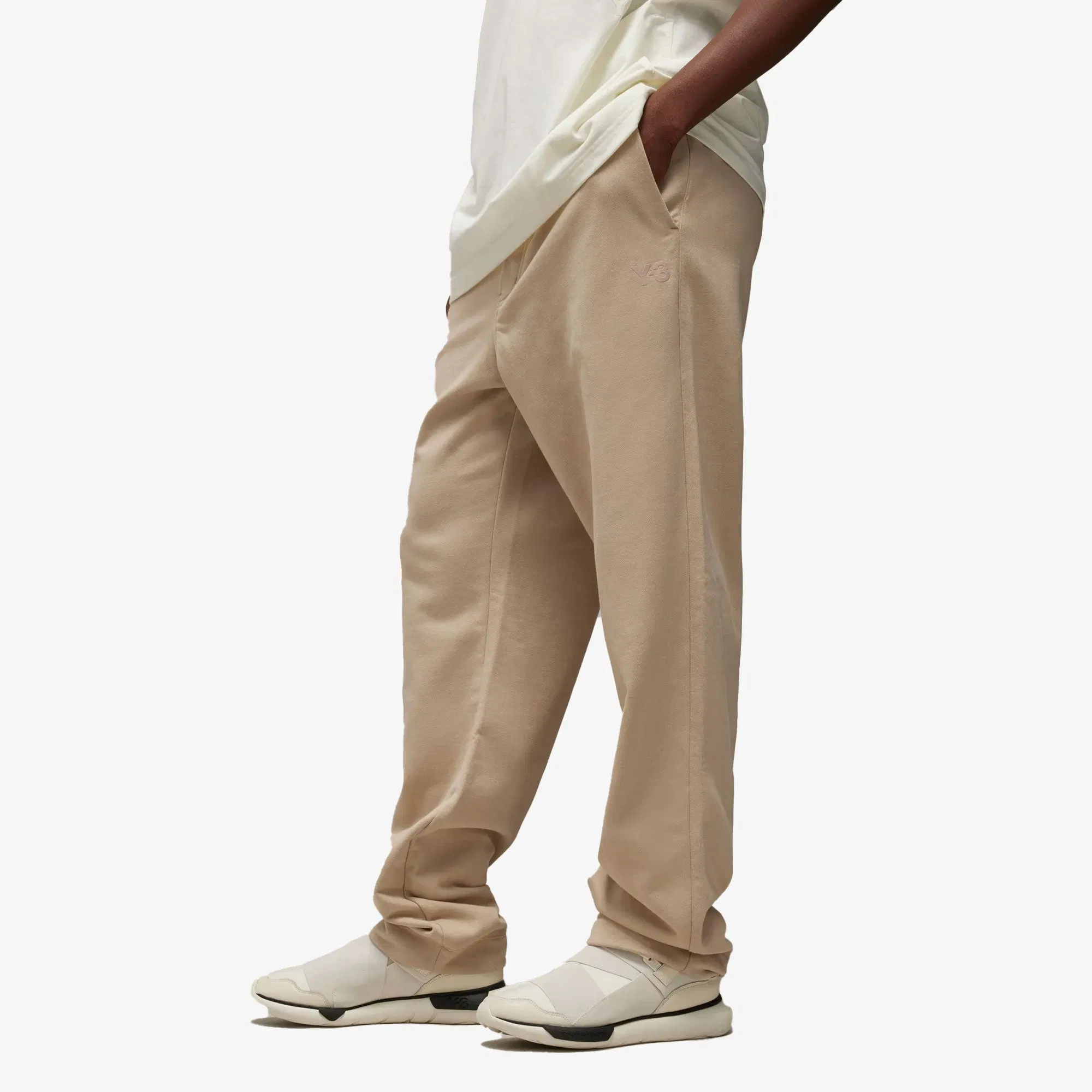 Y-3 FRENCH TERRY STRAIGHT PANTS { CLAY BROWN