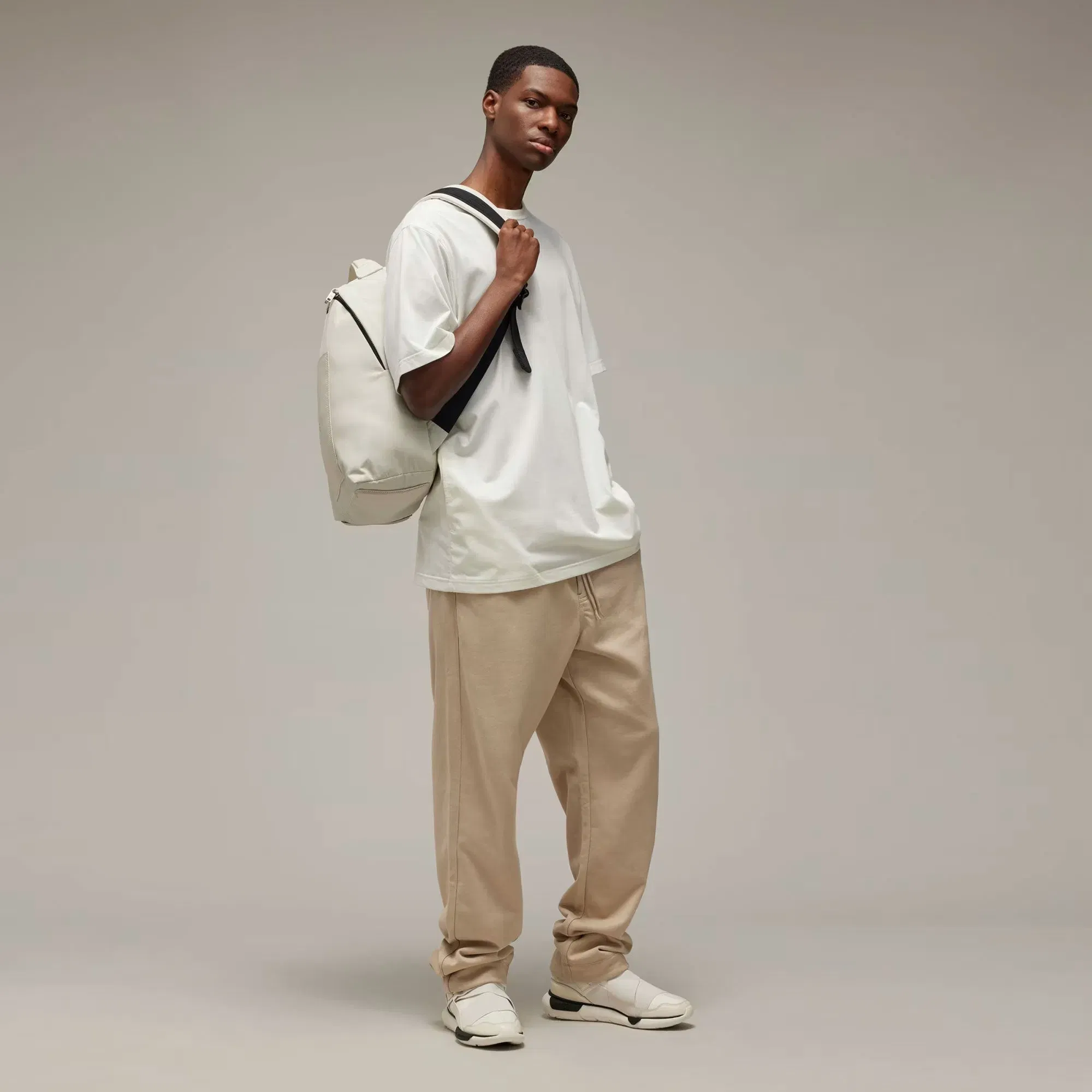Y-3 FRENCH TERRY STRAIGHT PANTS { CLAY BROWN