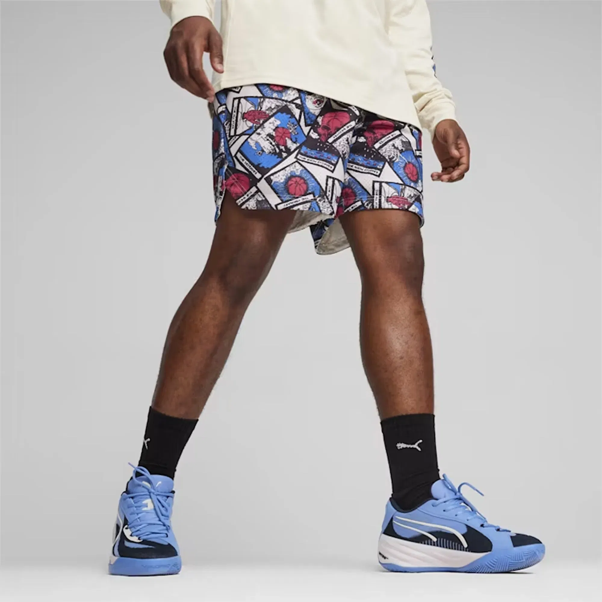 Puma IN YOUR CARDS BASKETBALL SHORTS { ALPINE SNOW-AOP