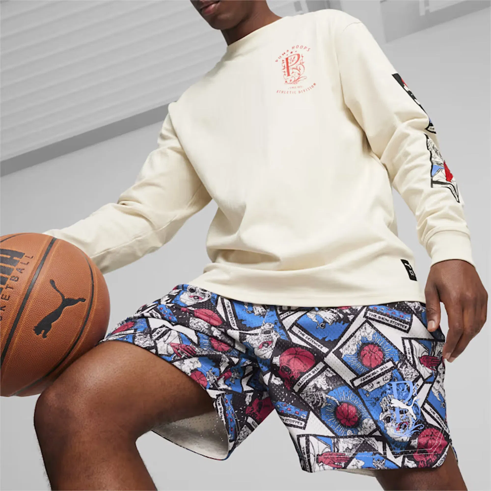 Puma IN YOUR CARDS BASKETBALL SHORTS { ALPINE SNOW-AOP