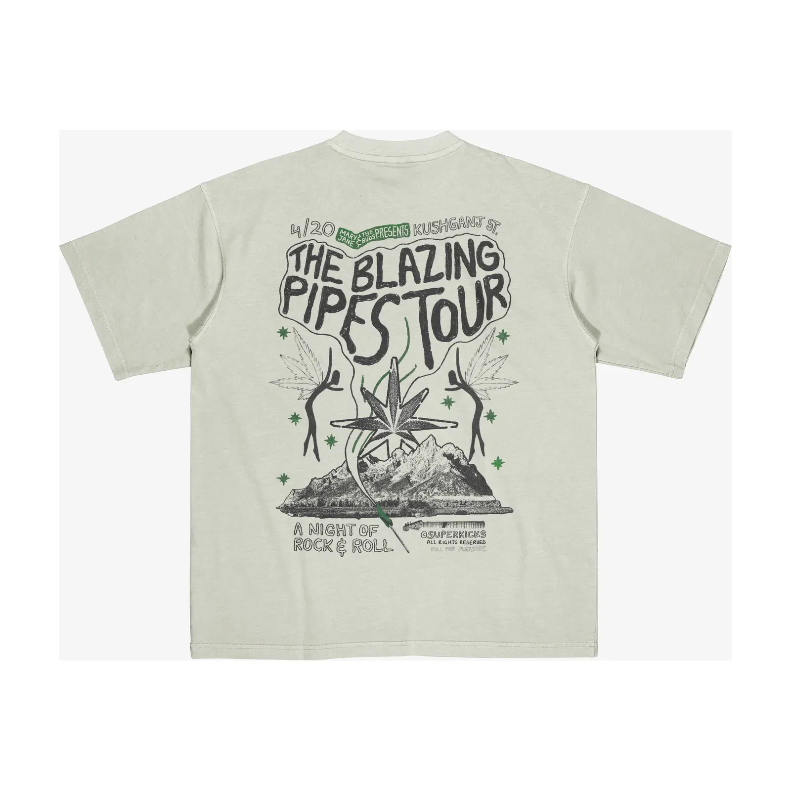 Superkicks MJ & THE BUDS 'CONCERT T-Shirt { SMOKE GREEN