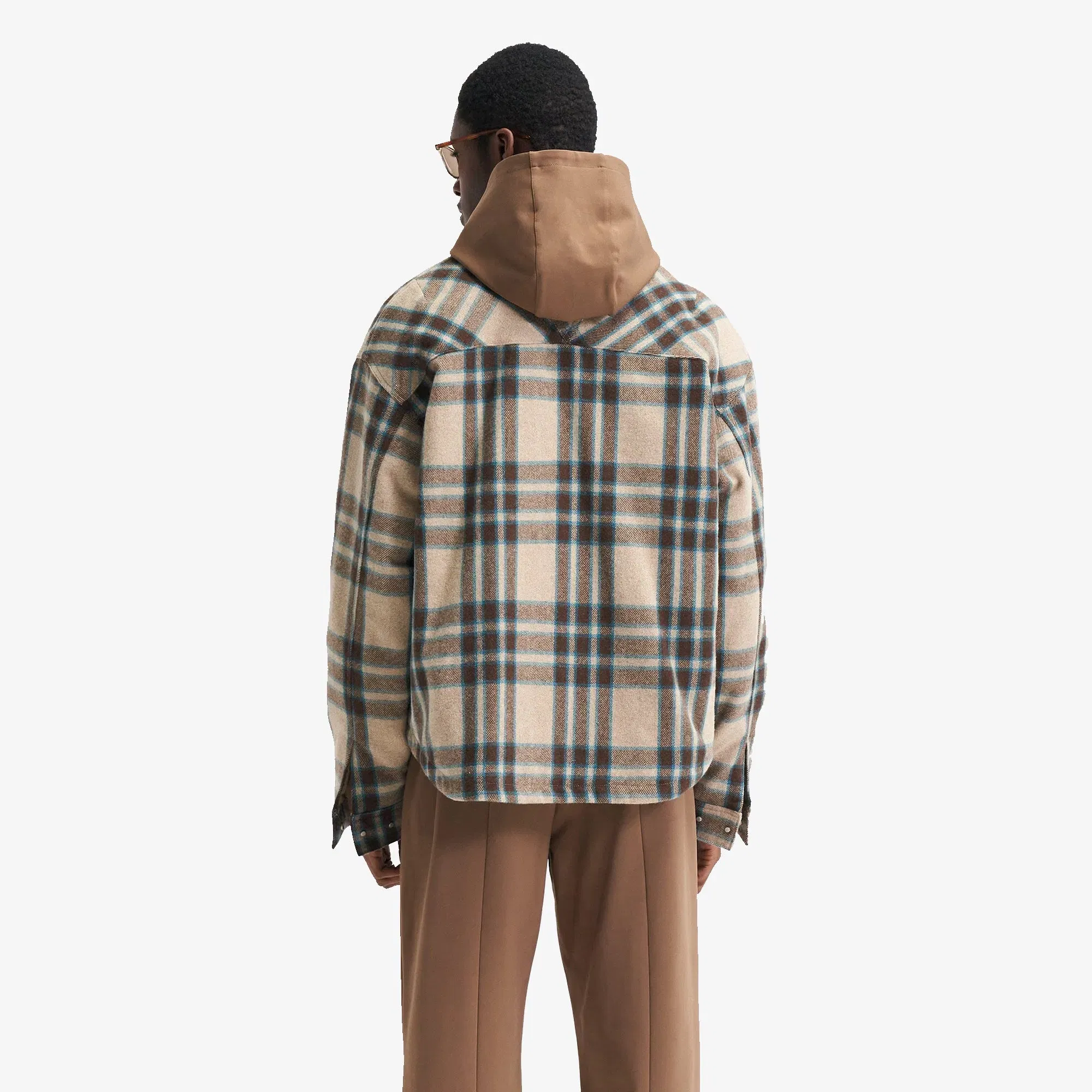 Represent HEAVY ZIP OVERSHIRT { BROWN CHECK