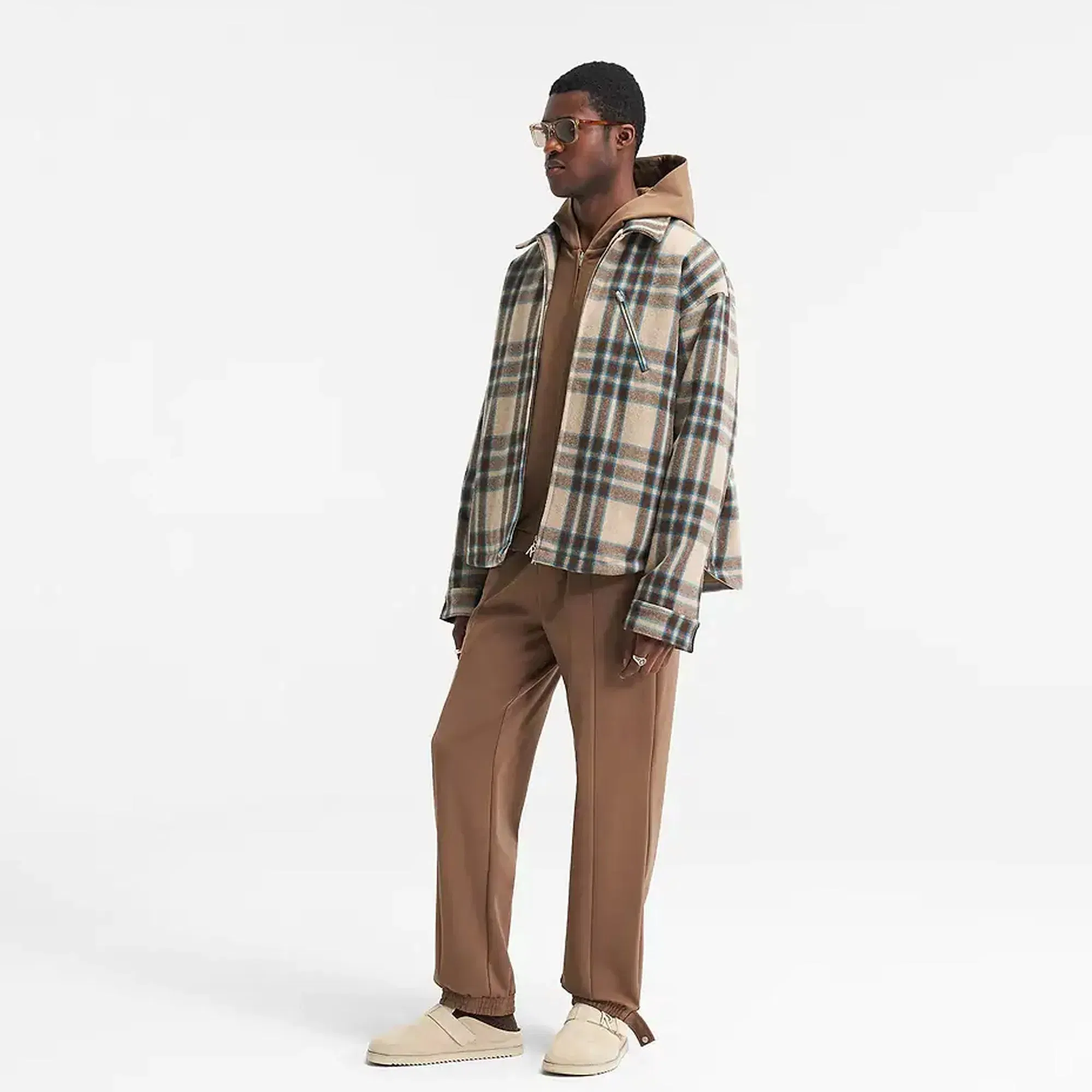 Represent HEAVY ZIP OVERSHIRT { BROWN CHECK