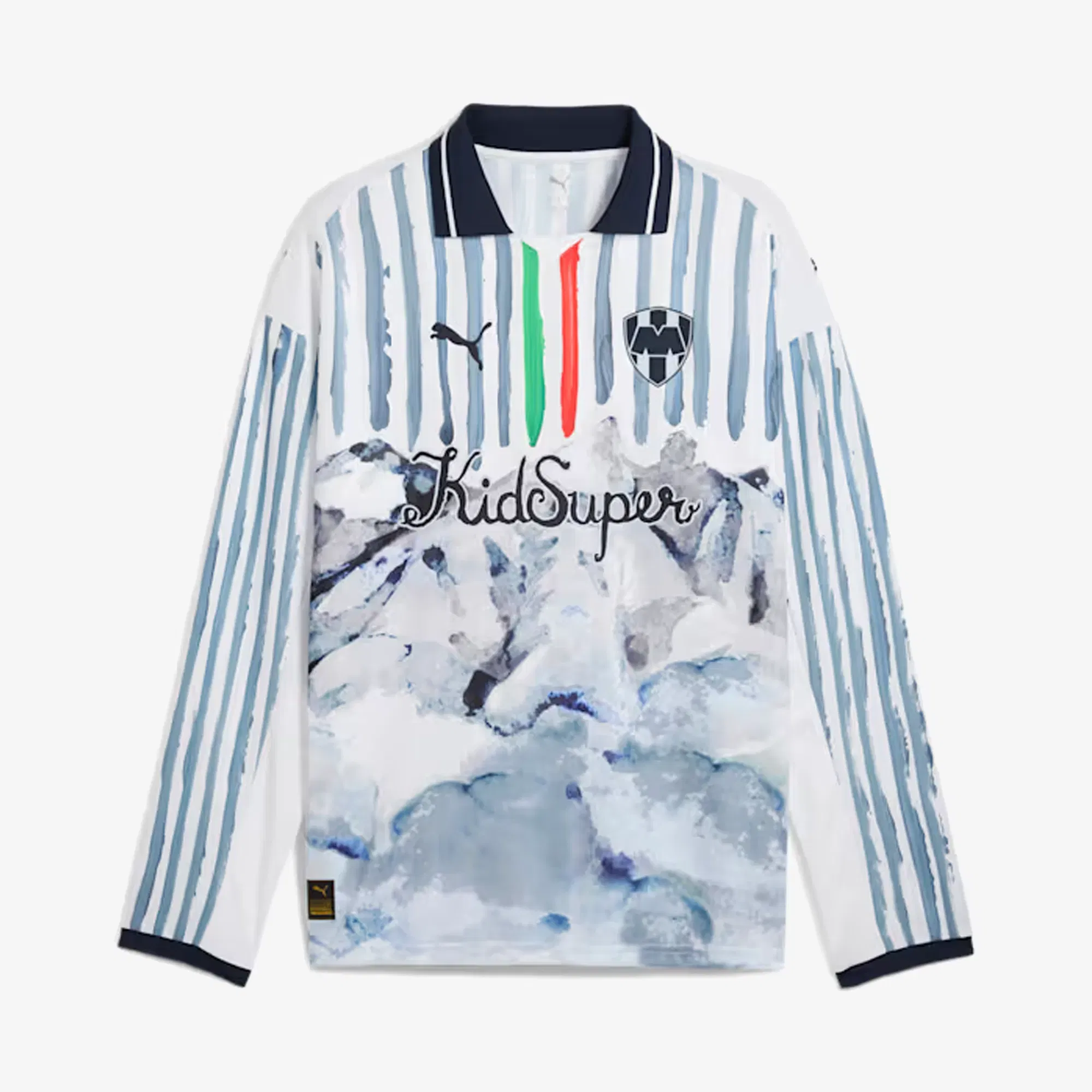 PUMA x KIDSUPER MTY JACQUARD RETRO SHIRT { WHITE/DEEP NAVY