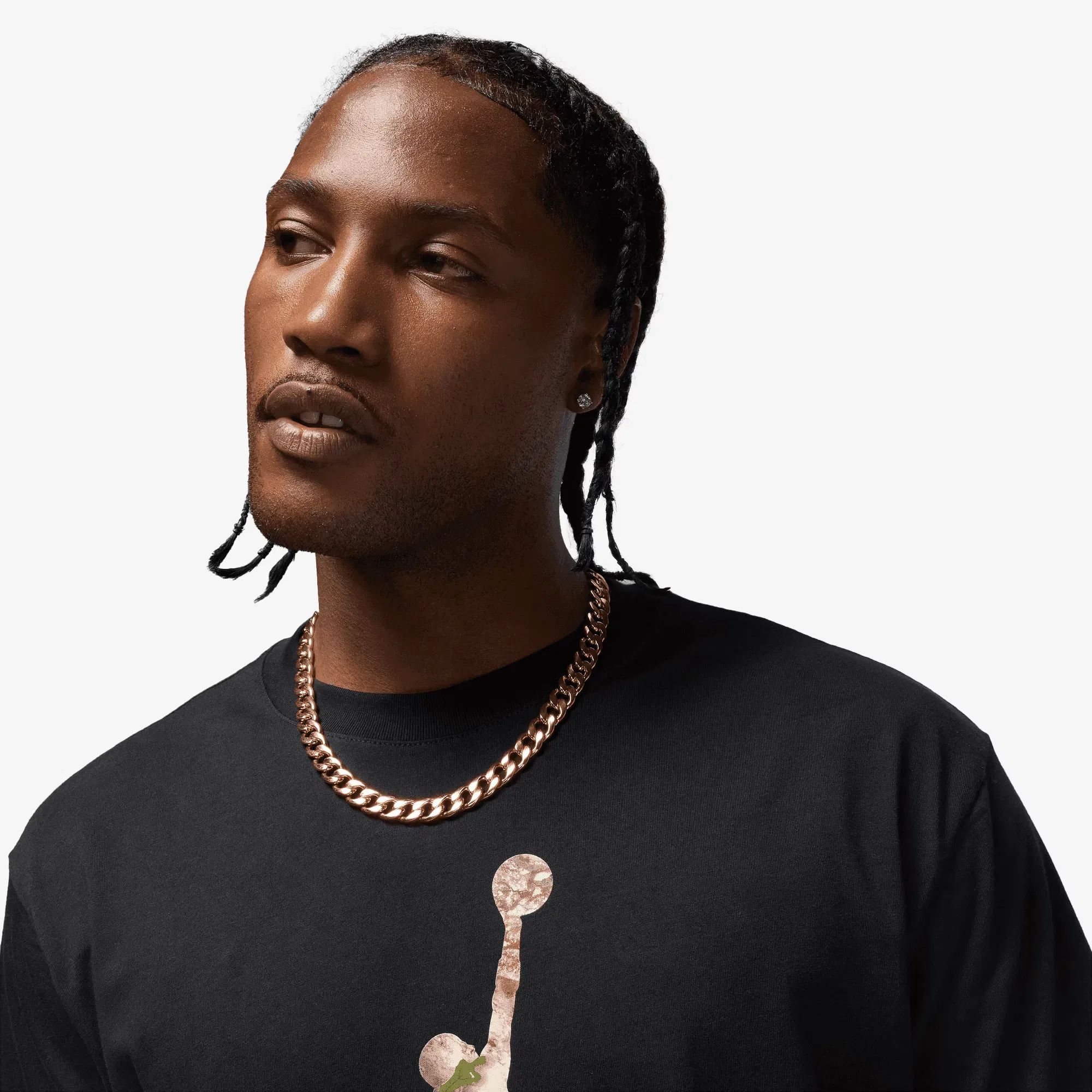 JORDAN BROOKLYN REALTREE JUMPMAN T-SHIRT { BLACK/SAIL