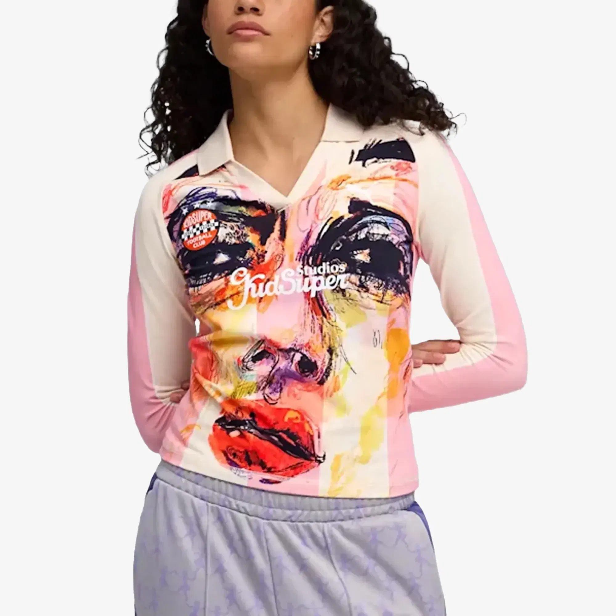 PUMA x KIDSUPER LONG SLEEVE JERSEY { POISED PINK-AOP