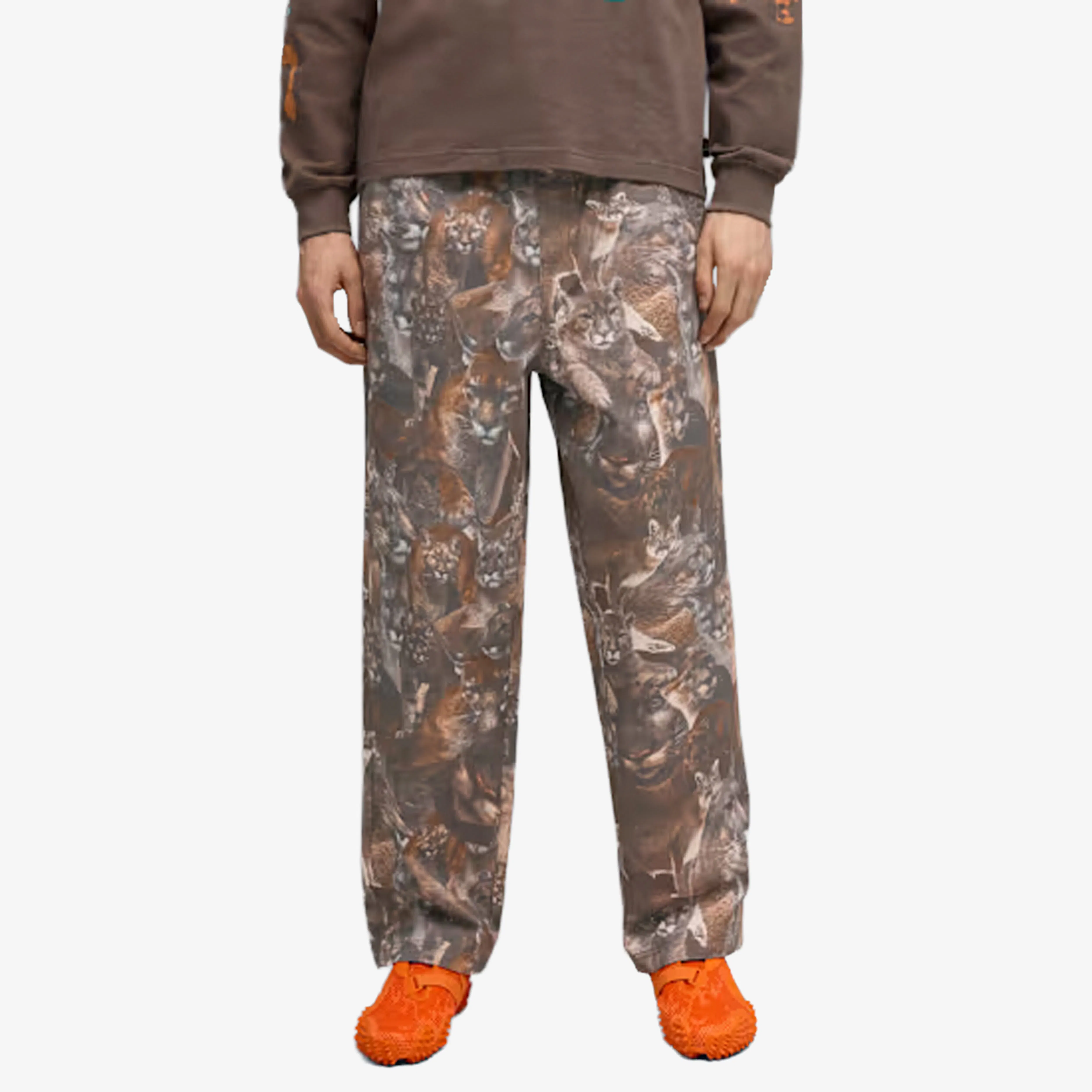 Puma CAT CRAZY ANIMAL PRINT PANTS { FLAT BRONZE-AOP