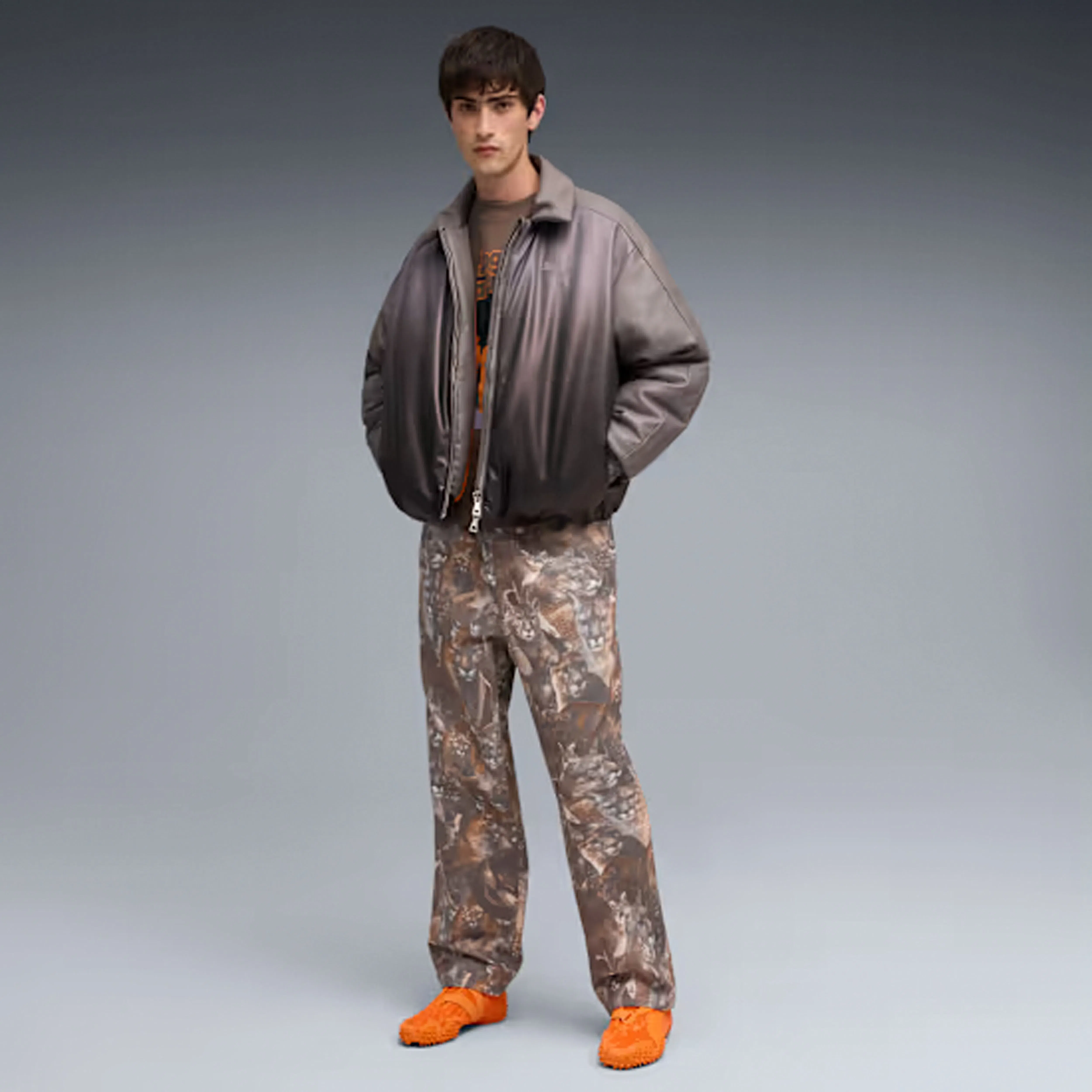 Puma CAT CRAZY ANIMAL PRINT PANTS { FLAT BRONZE-AOP