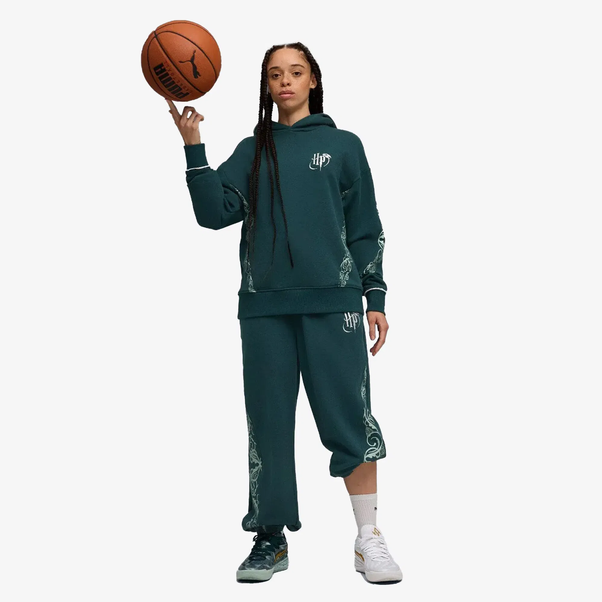 Puma HOOPS x HARRY POTTER HOODIE { GREEN TERRAIN-HEATHER